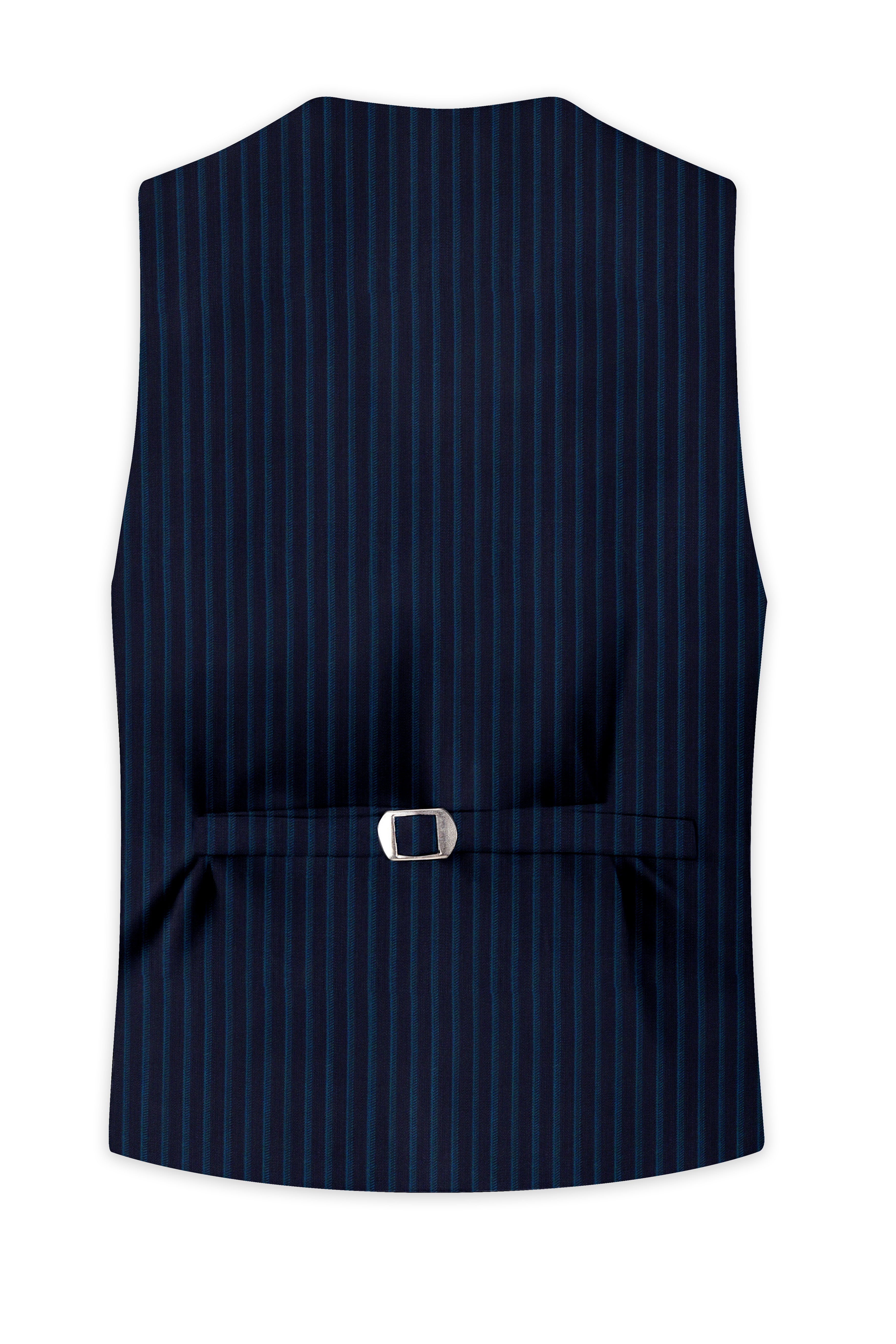 Ebony Blue and Marine Blue PinStriped Wool Rich Suit