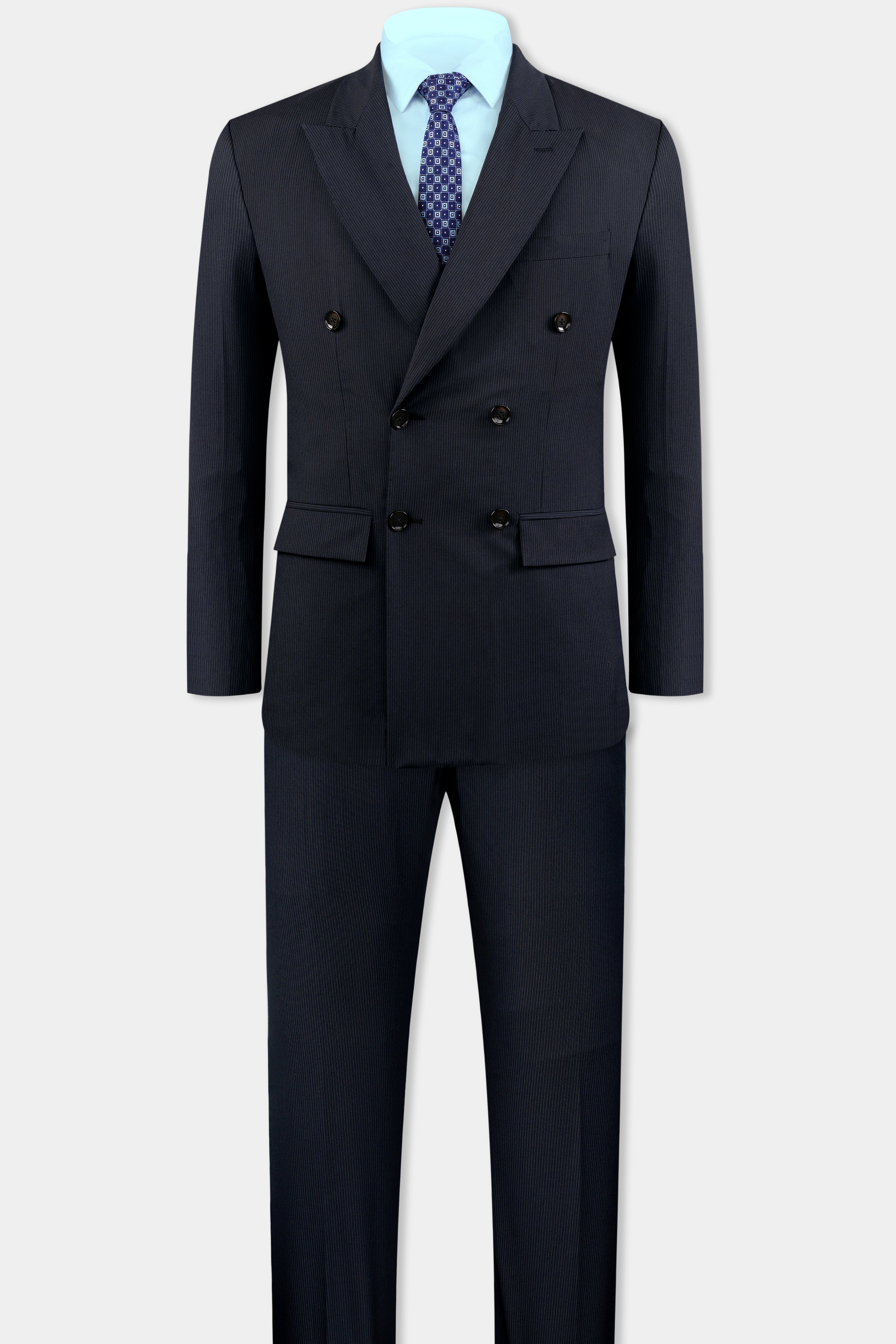 Charade Gray Wool Rich Double Breasted Suit ST3128-DB-36, ST3128-DB-38, ST3128-DB-40, ST3128-DB-42, ST3128-DB-44, ST3128-DB-46, ST3128-DB-48, ST3128-DB-50, ST3128-DB-52, ST3128-DB-54, ST3128-DB-56, ST3128-DB-58, ST3128-DB-60