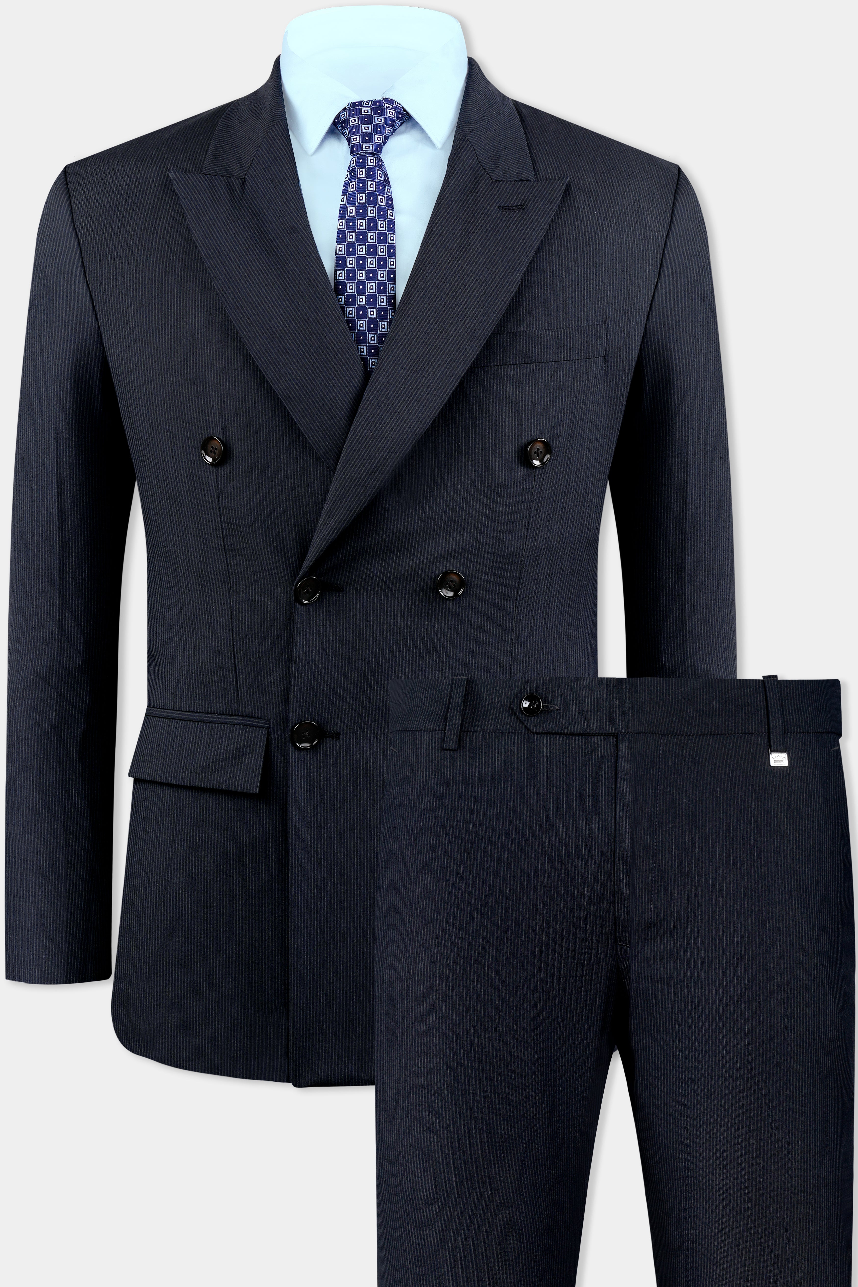 Charade Gray Wool Rich Double Breasted Suit ST3128-DB-36, ST3128-DB-38, ST3128-DB-40, ST3128-DB-42, ST3128-DB-44, ST3128-DB-46, ST3128-DB-48, ST3128-DB-50, ST3128-DB-52, ST3128-DB-54, ST3128-DB-56, ST3128-DB-58, ST3128-DB-60