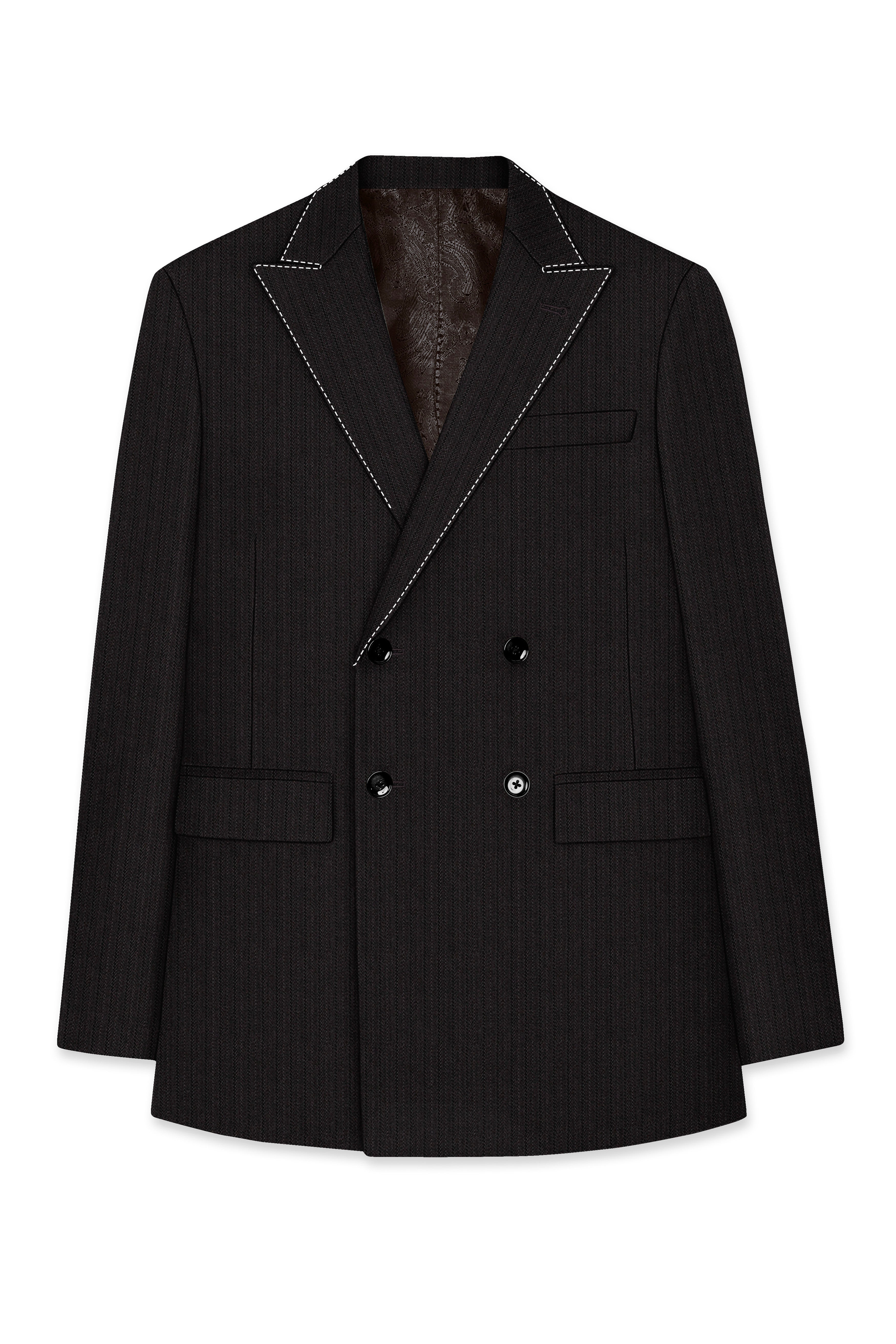 Iridium Gray Hand Stitched Lapels Wool Rich Double Breasted Designer Suit