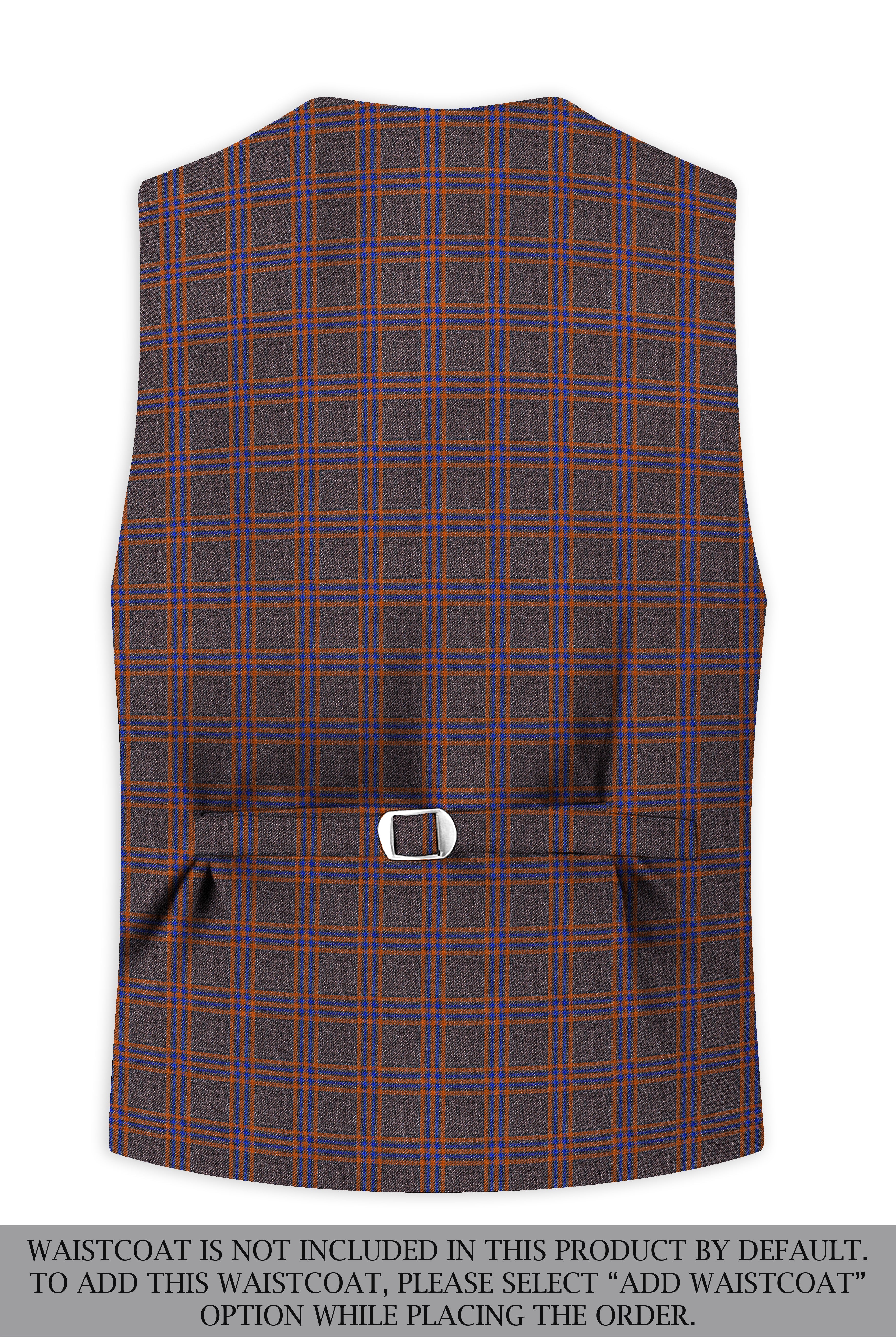 Emperor Gray and Russet Brown Plaid Tweed Double Breasted Suit