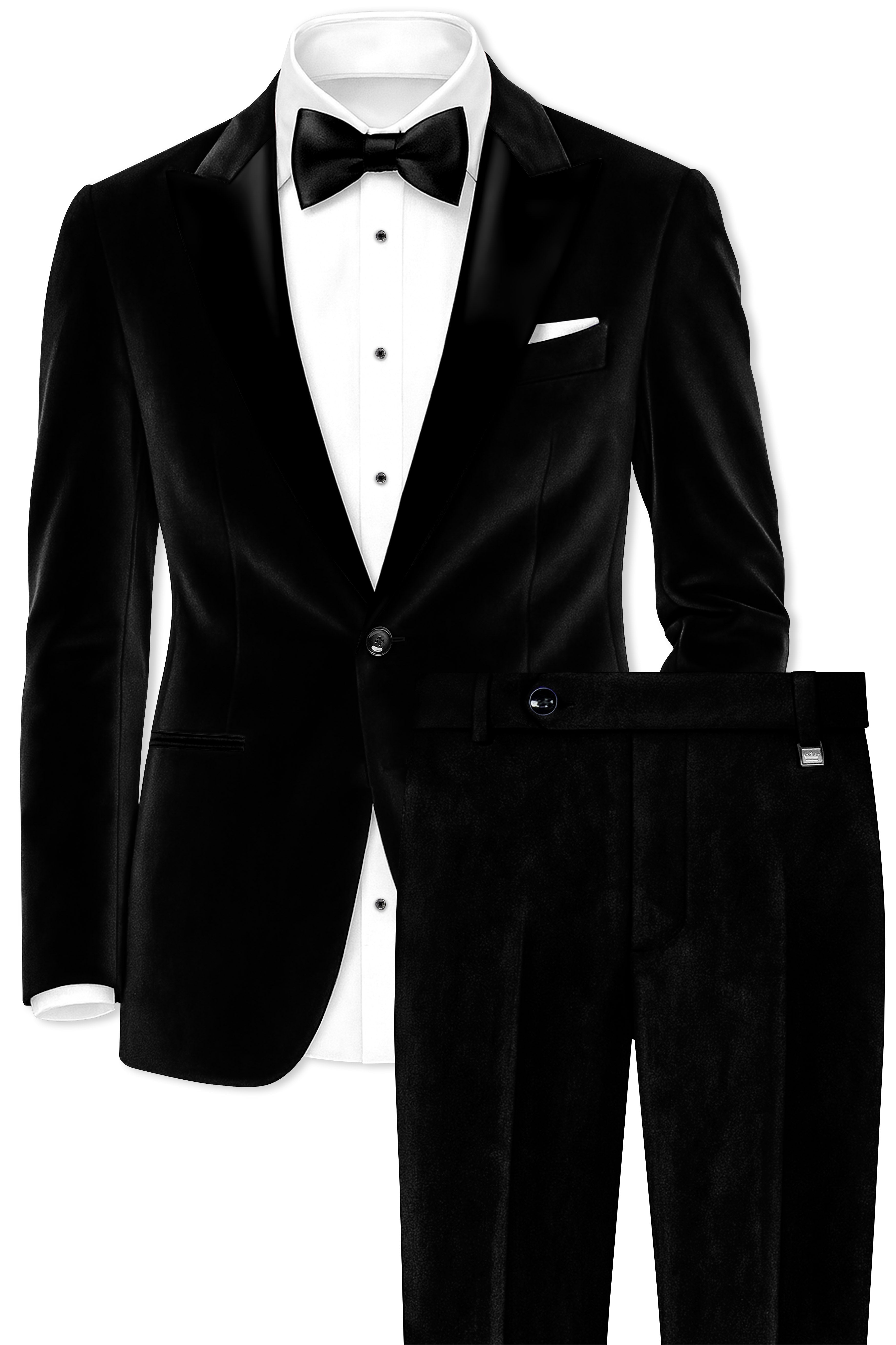 Jade Black Velvet Tuxedo Suit