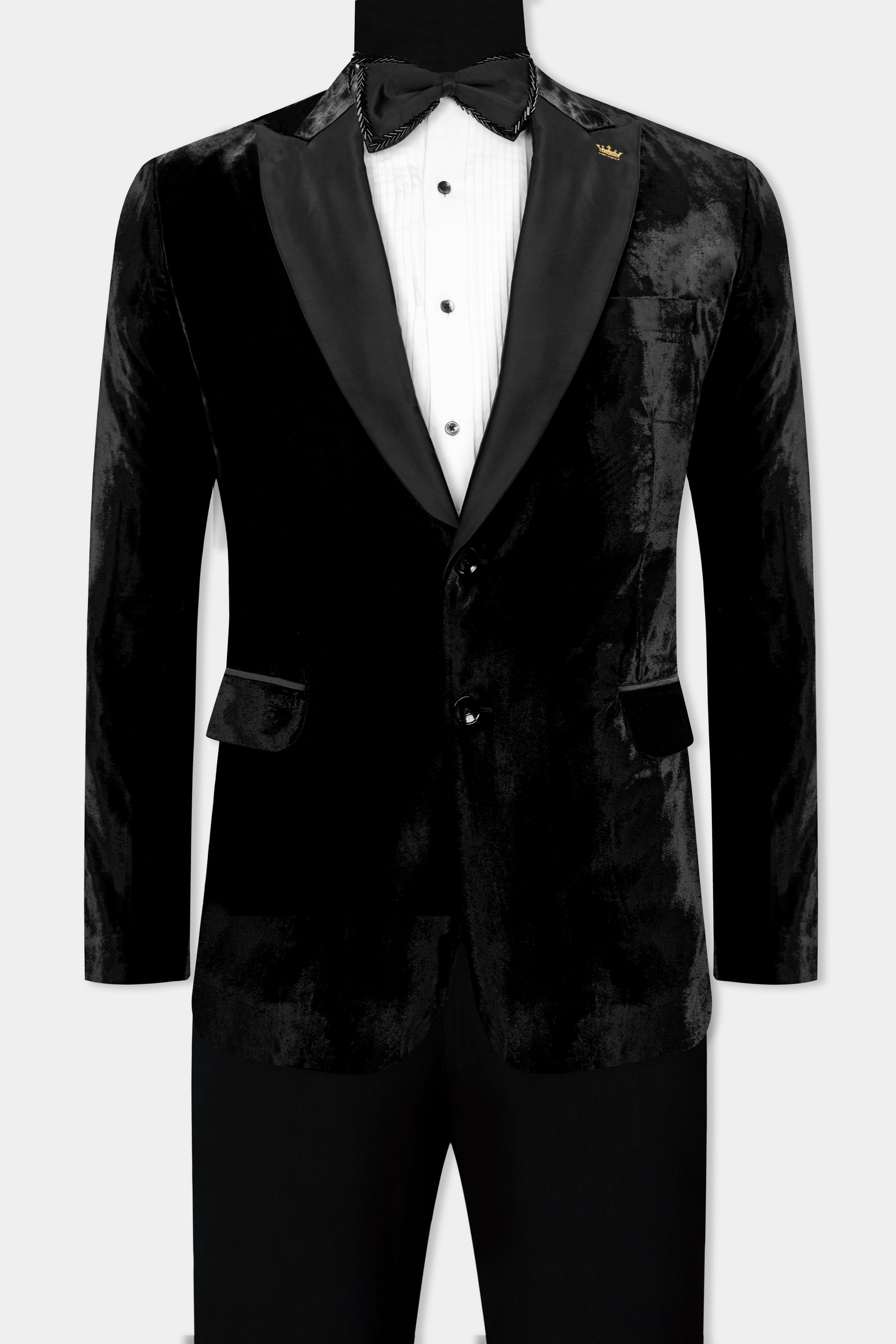 Jade Black Velvet Tuxedo Suit