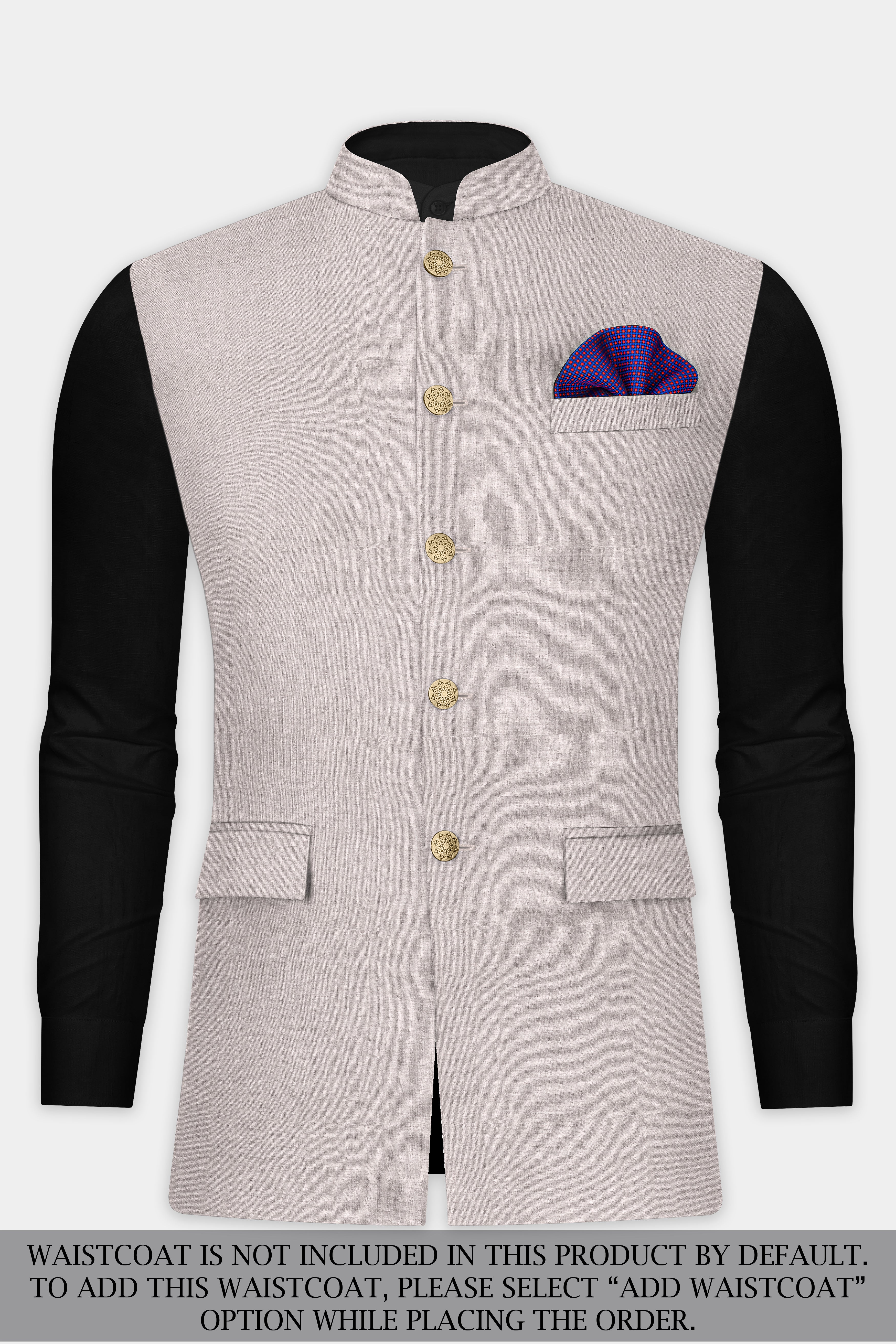 Clamshell Cream Wool Rich Bandhgala Suit