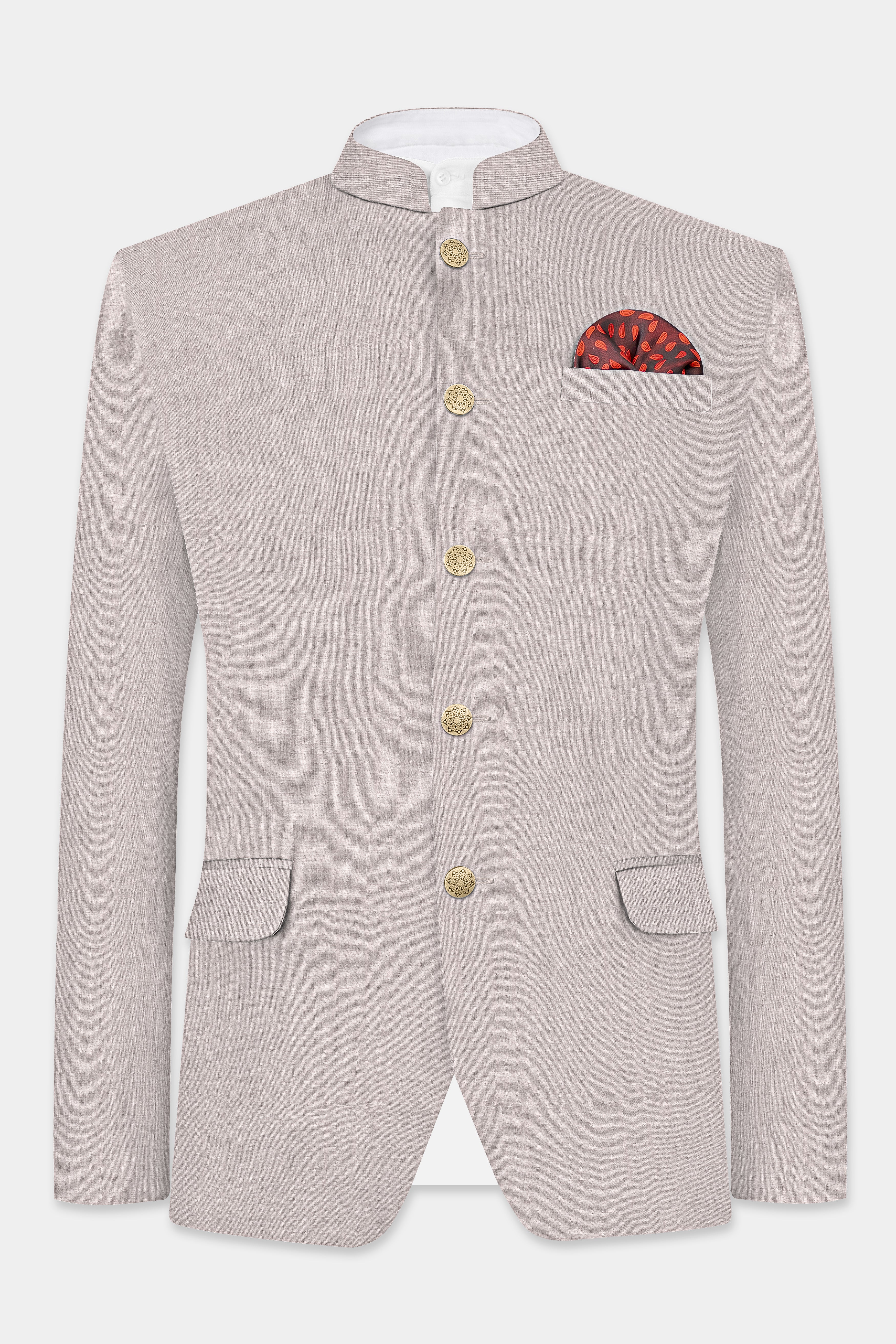 Clamshell Cream Wool Rich Bandhgala Suit