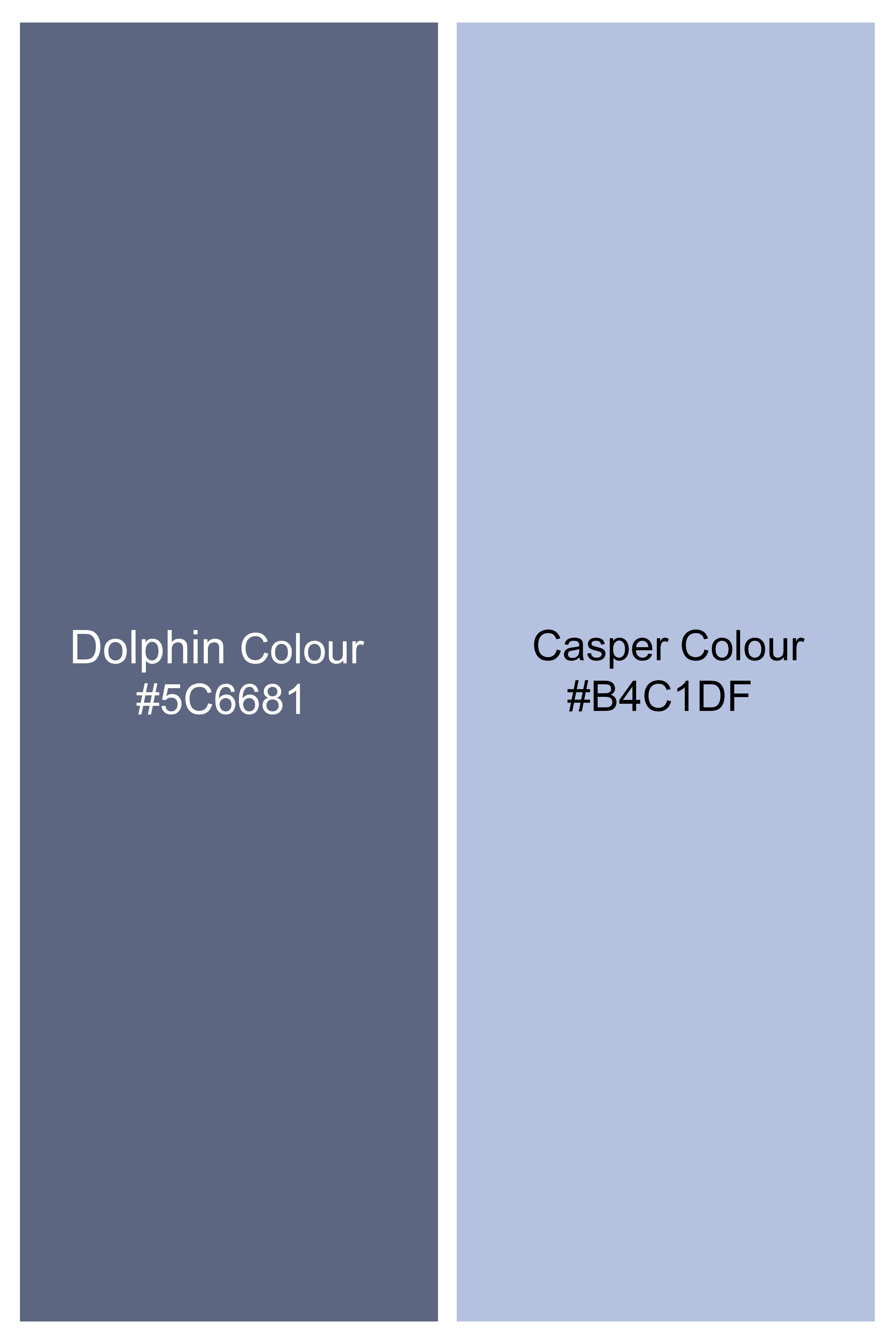 Dolphin And Casper Blue Checkered Cross Placket Bandhgala Wool Rich Suit