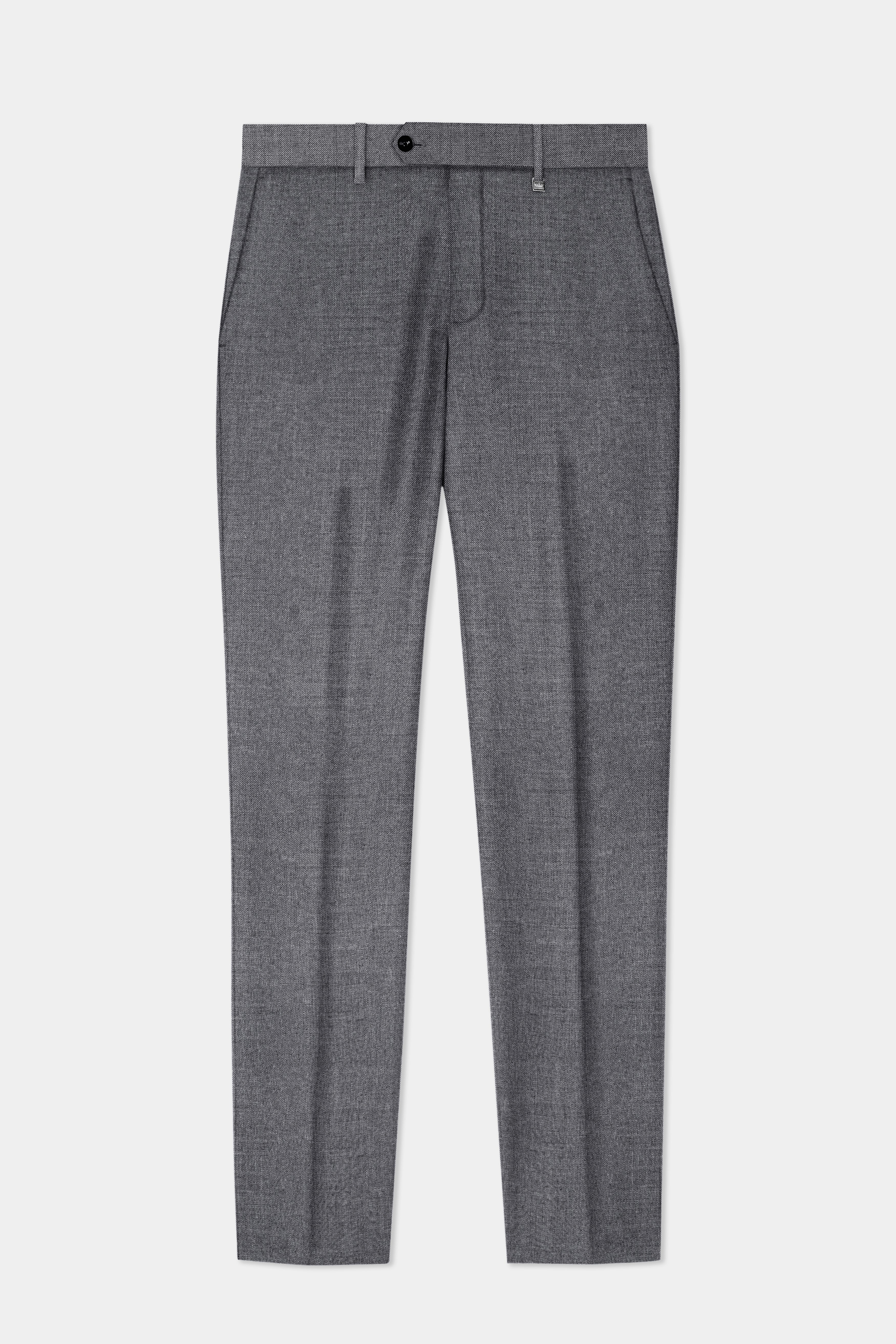 Vampire Gray Textured Wool Rich Bandhgala Suit