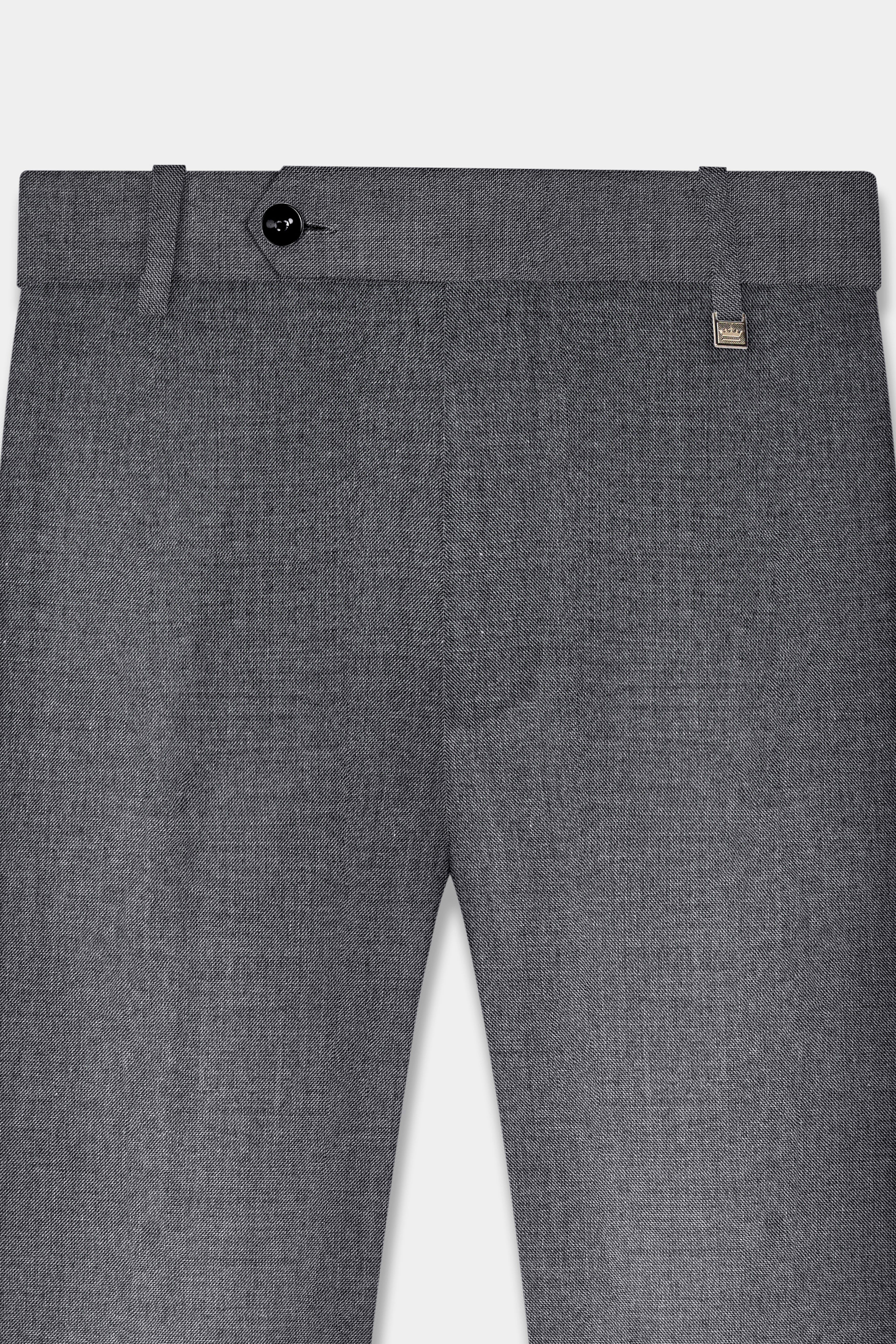Vampire Gray Textured Wool Rich Bandhgala Suit