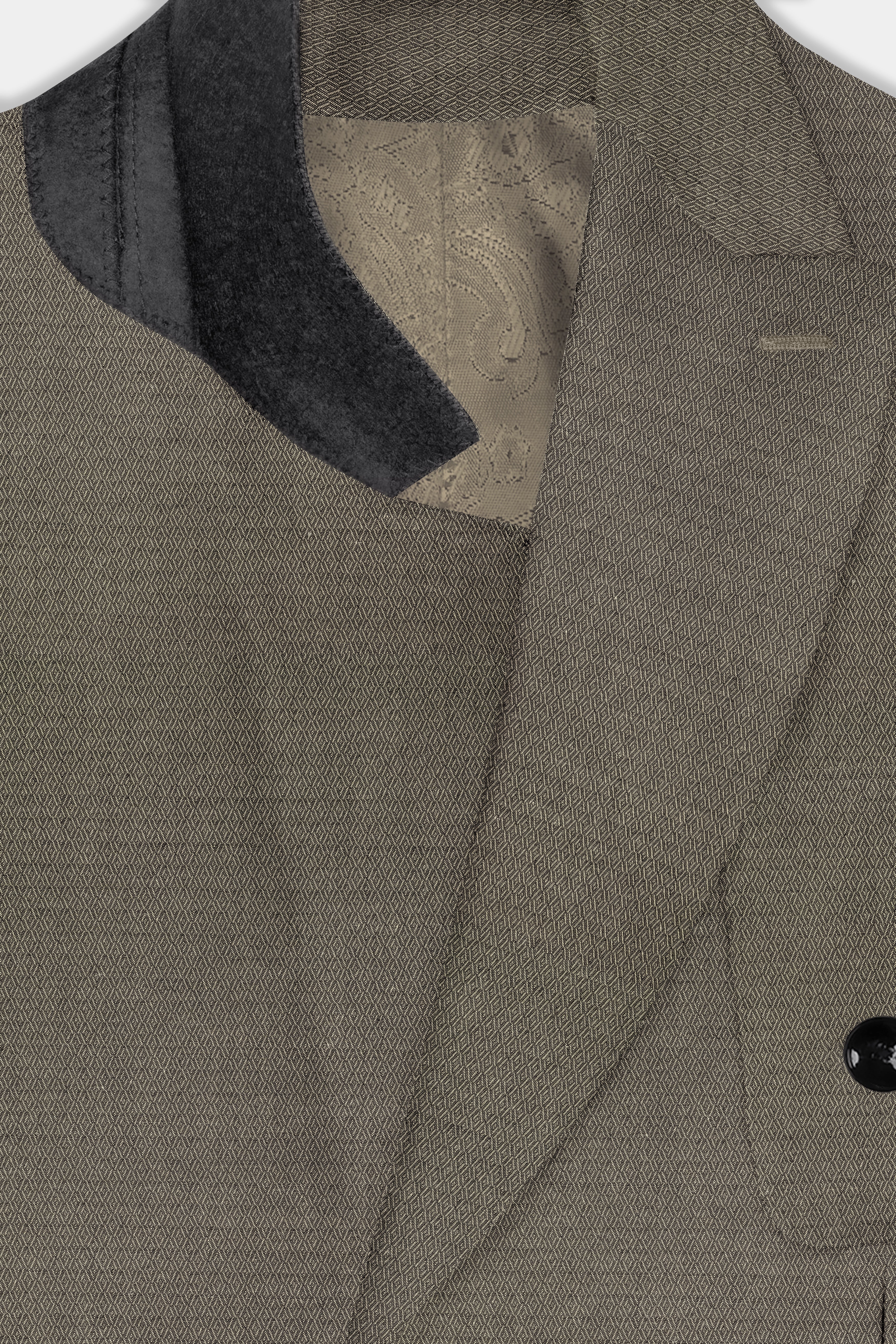 Wenge Brown Dobby Textured wool blend Double breasted Suit