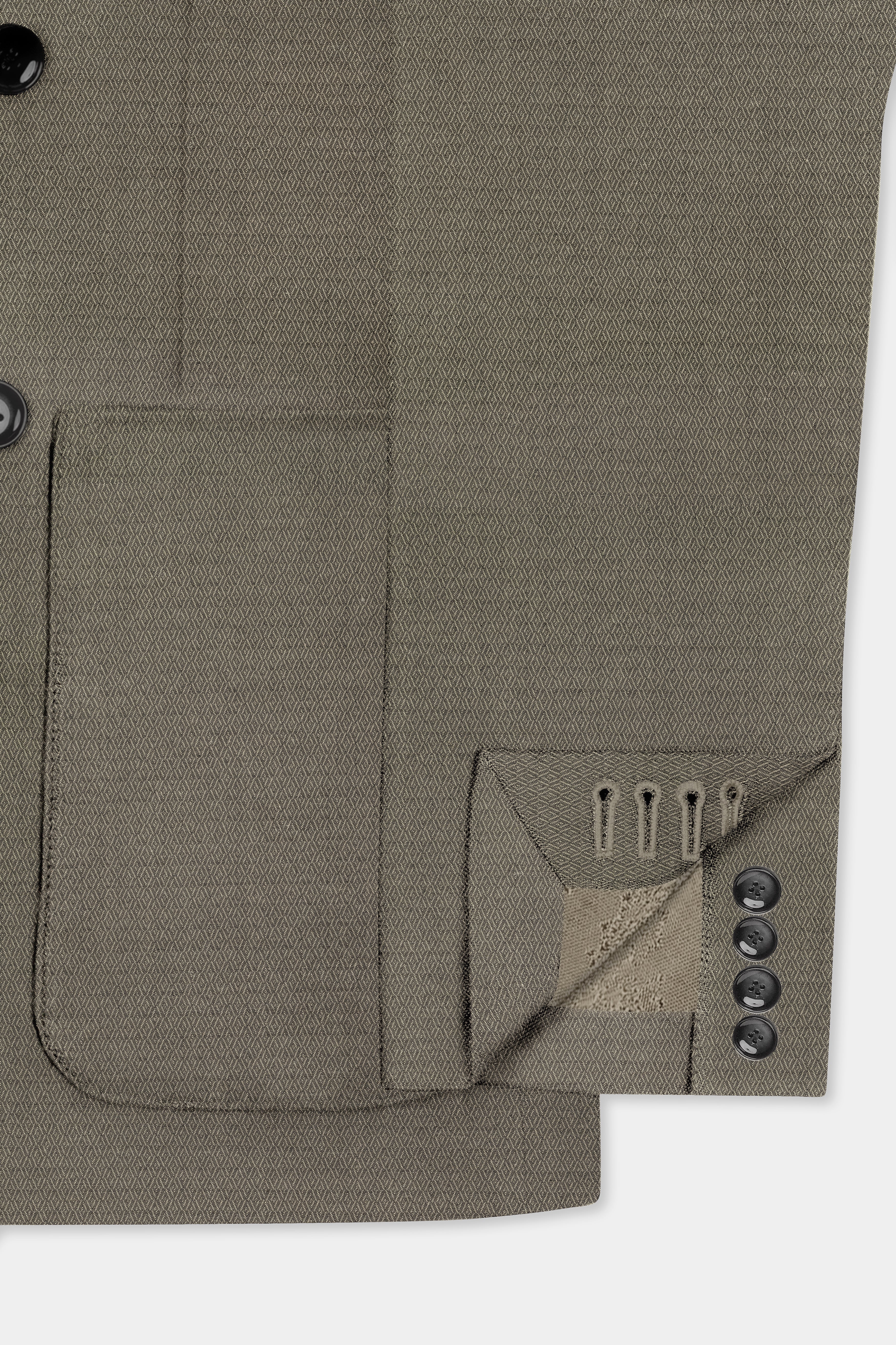 Wenge Brown Dobby Textured wool blend Double breasted Suit