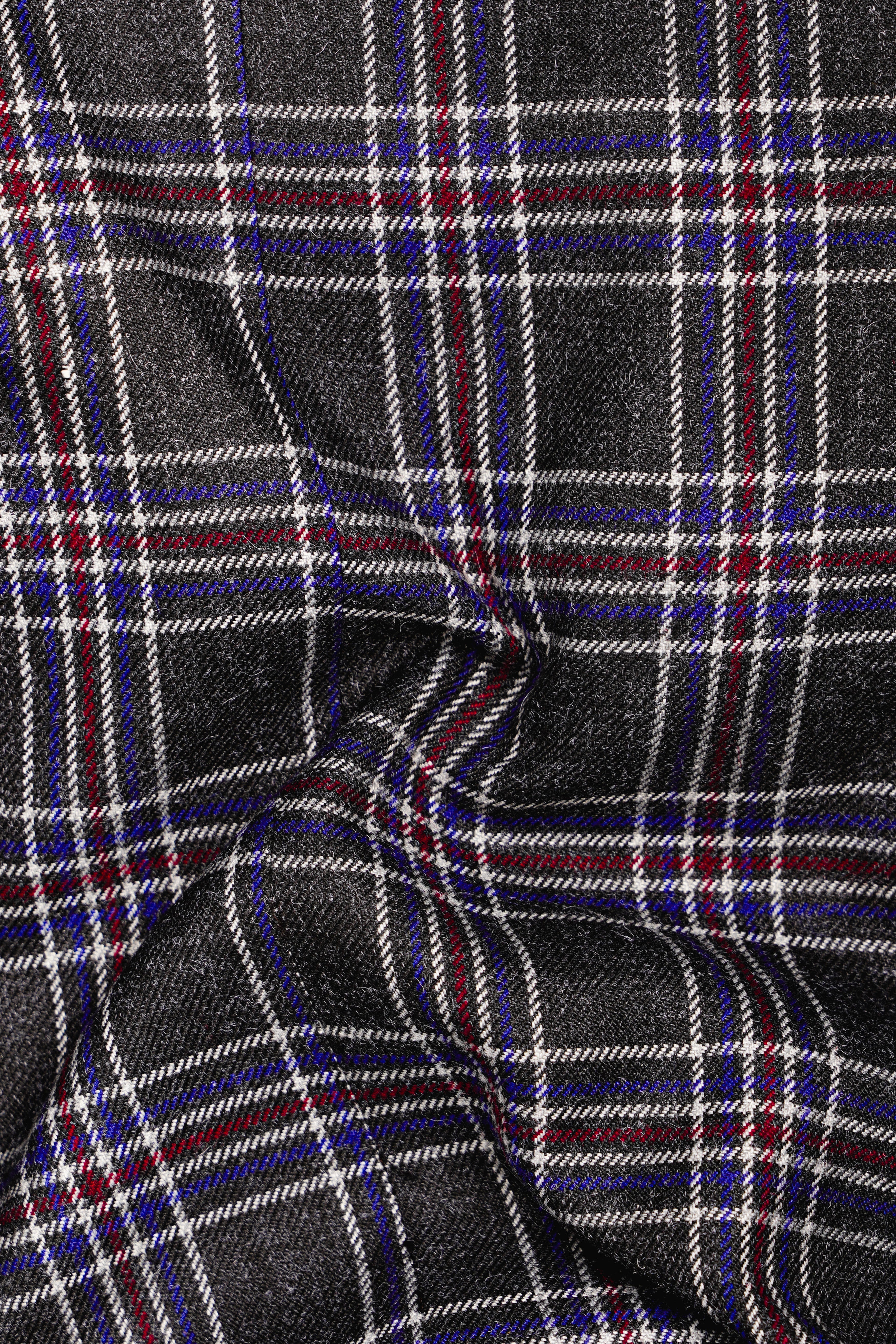 Tuatara Gray Multicolour Plaid Tweed Suit