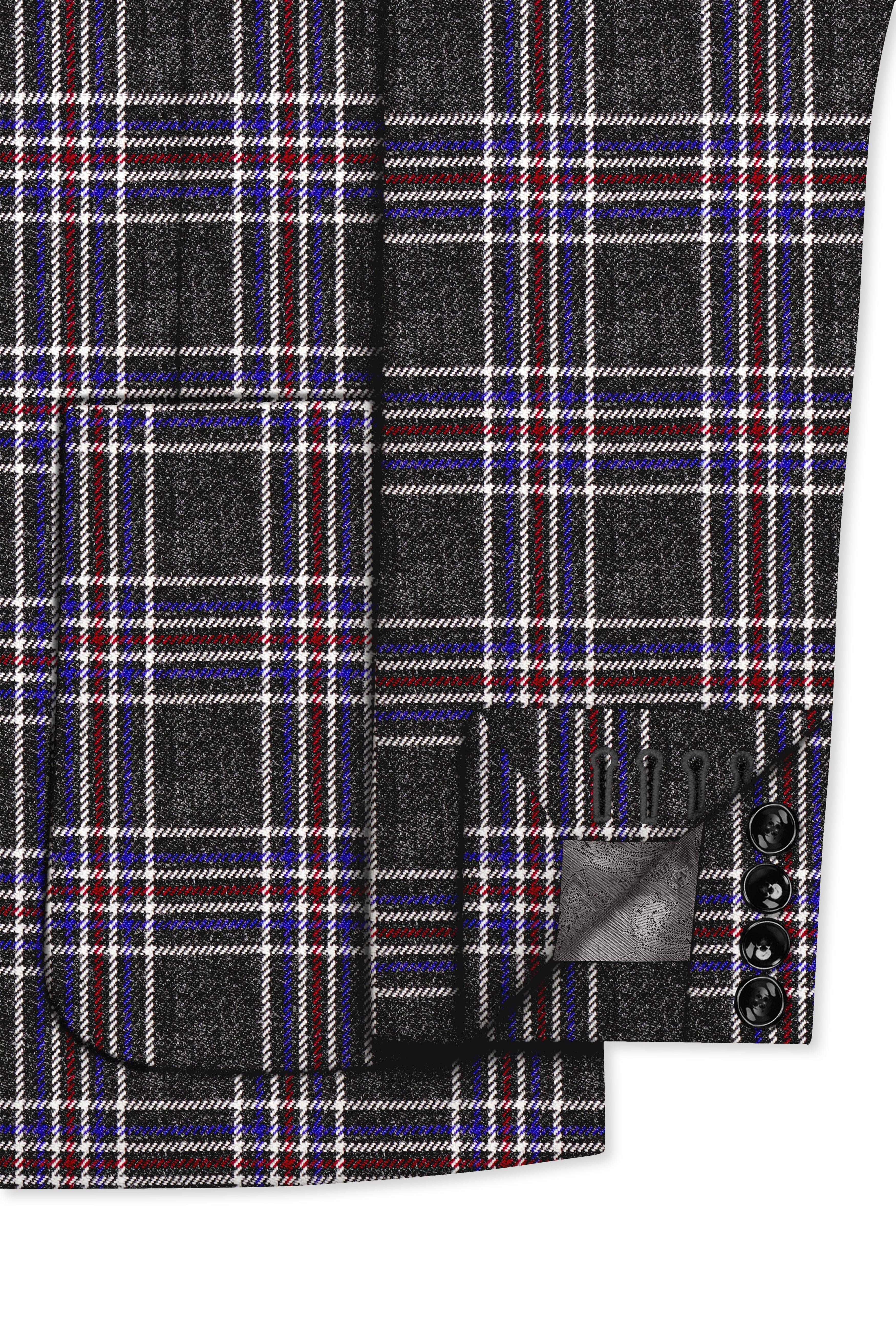 Tuatara Gray Multicolour Plaid Tweed Suit