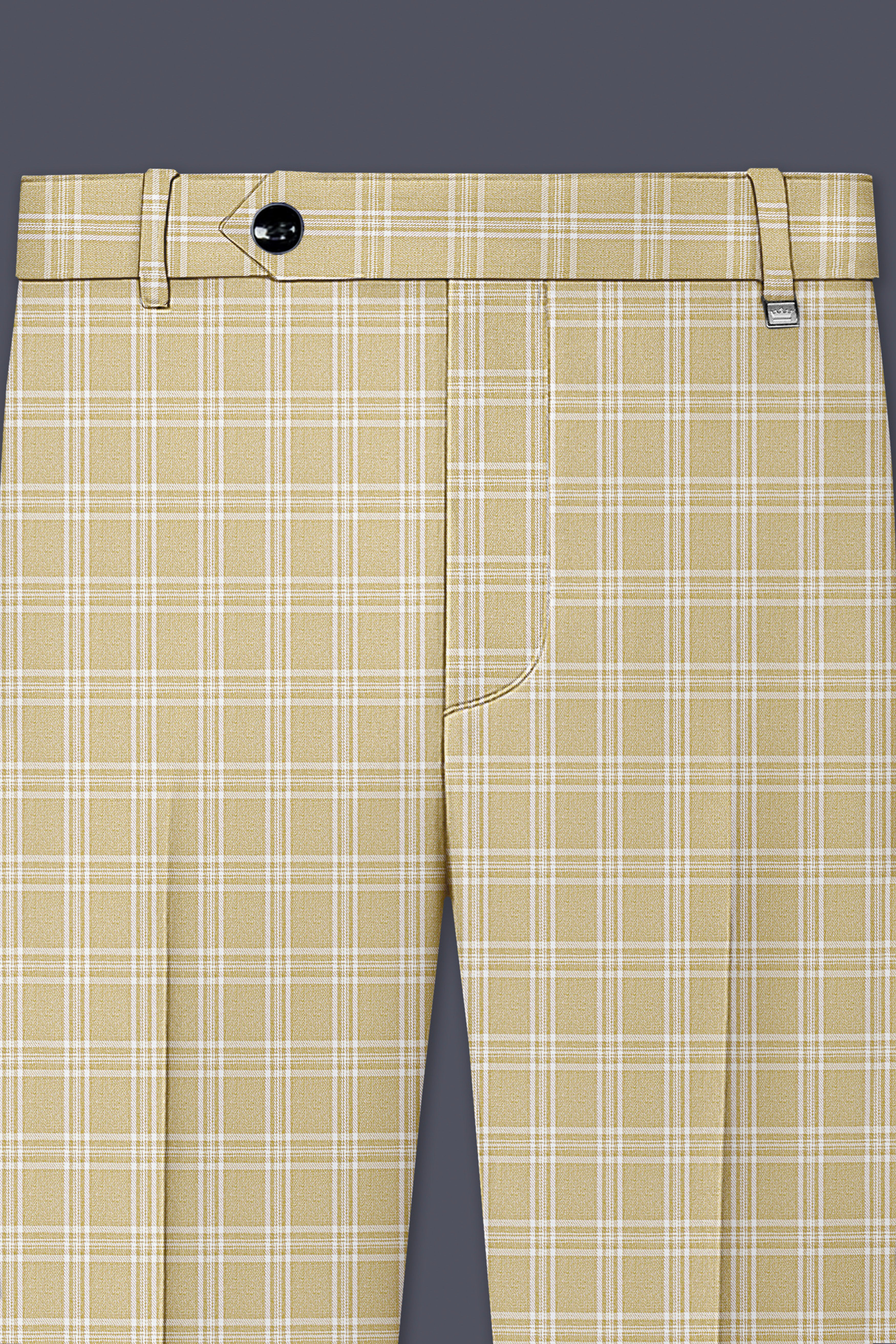 Desert Sand Cream Plaid Wool Blend Double Breasted Suit