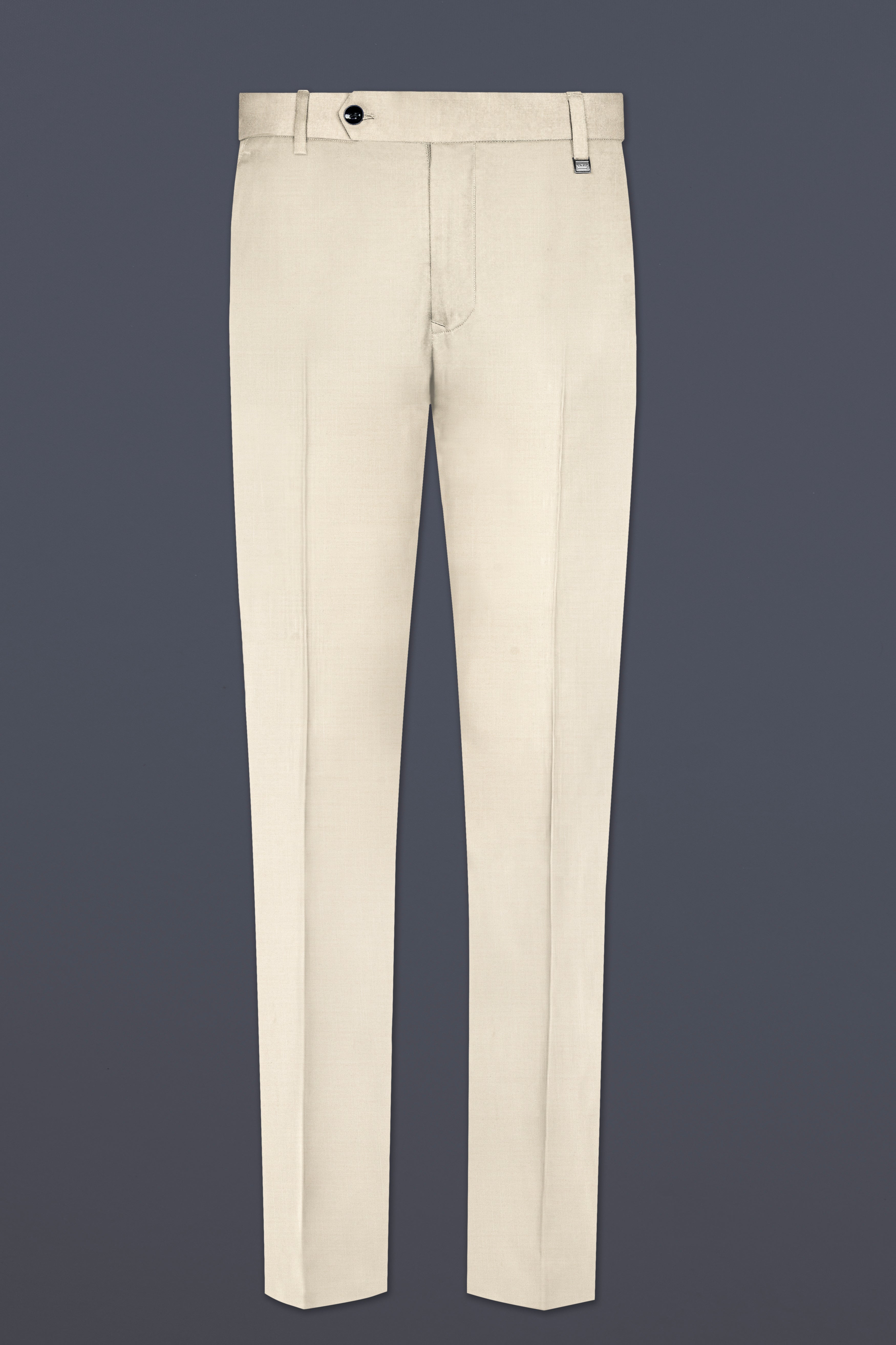 Moon Mist Cream Solid Wool Blend Bandhgala Suit