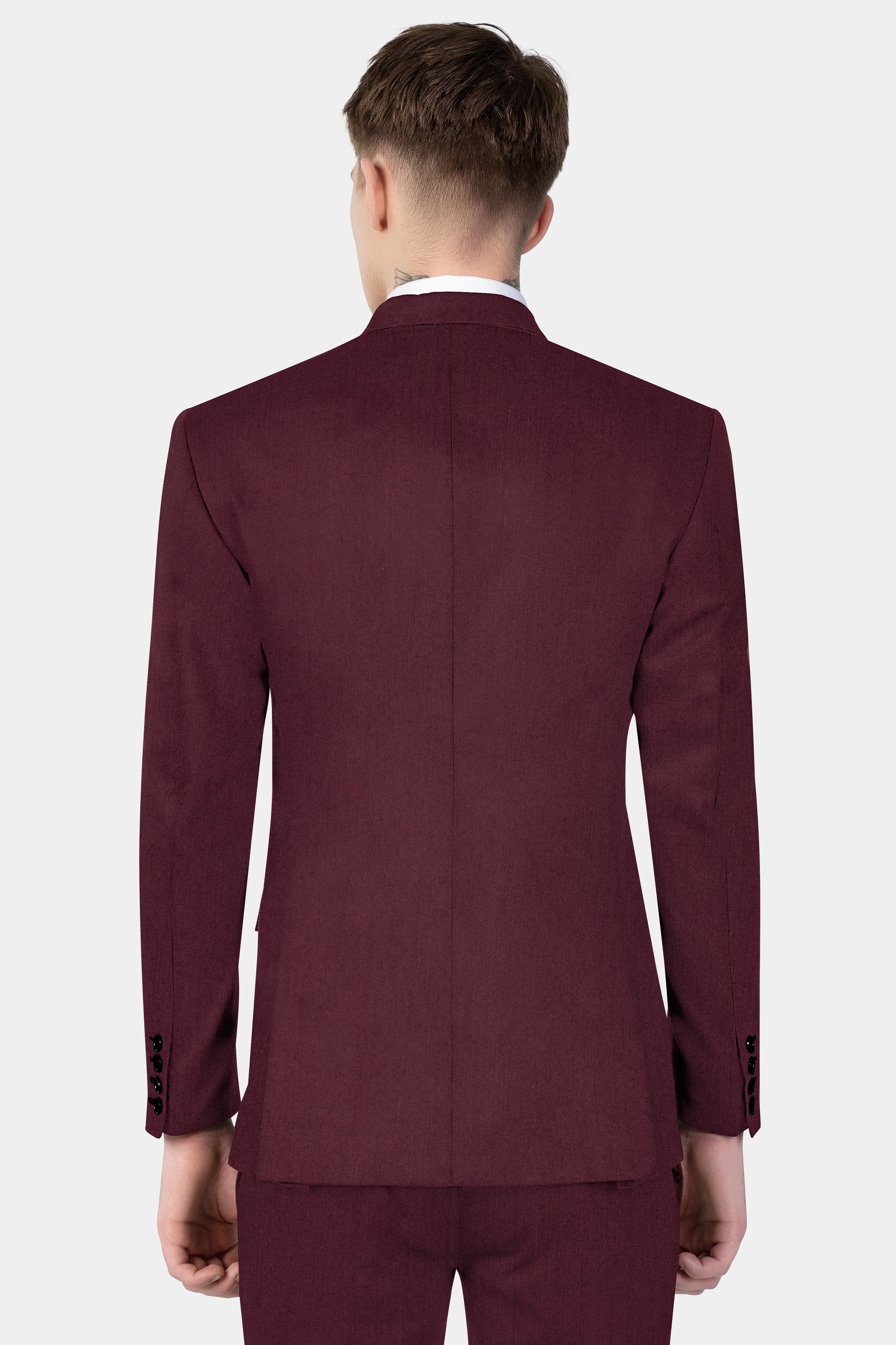 Tamarind Maroon Wool Blend Single Breasted Suit