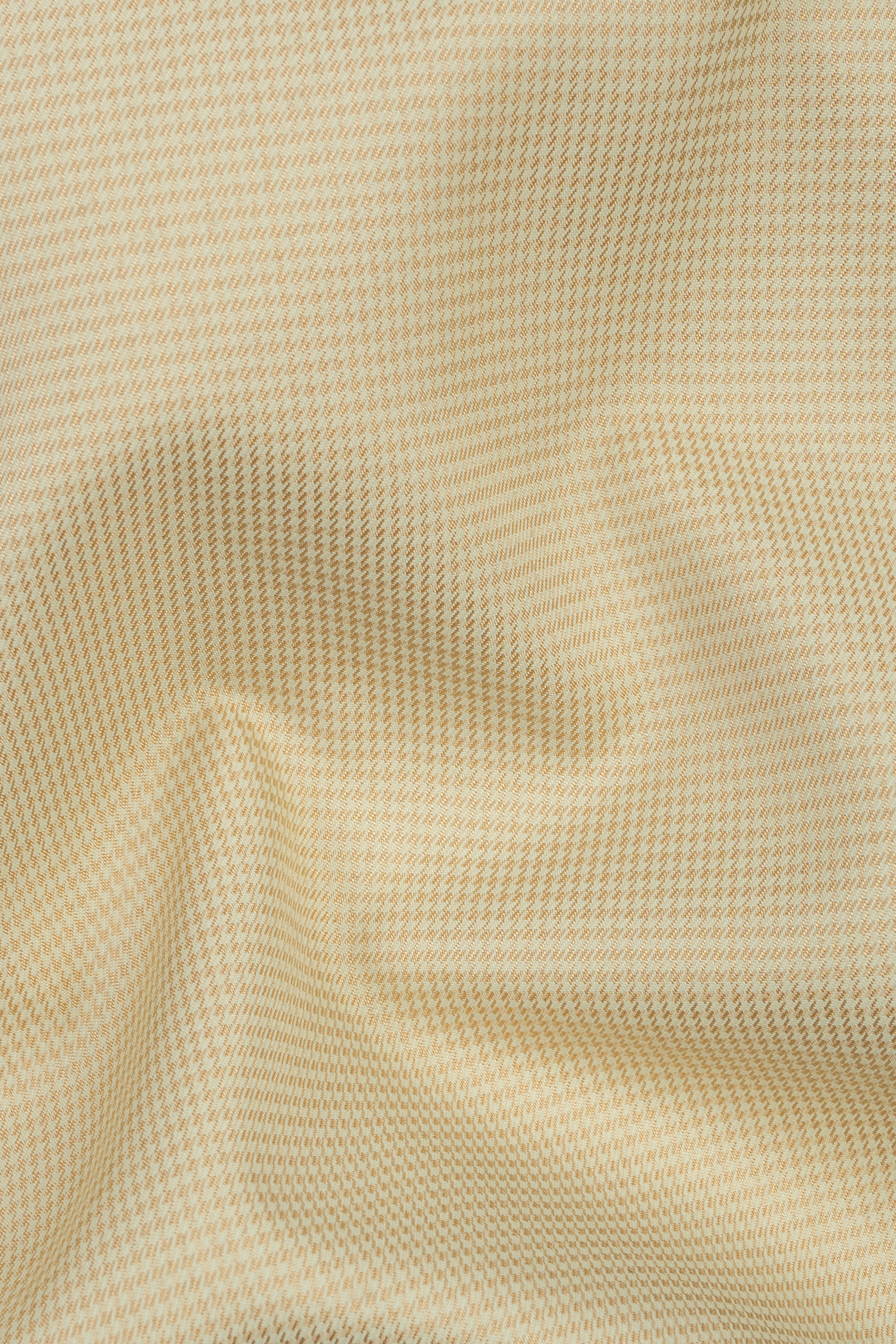 Hampton Cream Houndstooth Textured Wool Rich Bandhgala Suit