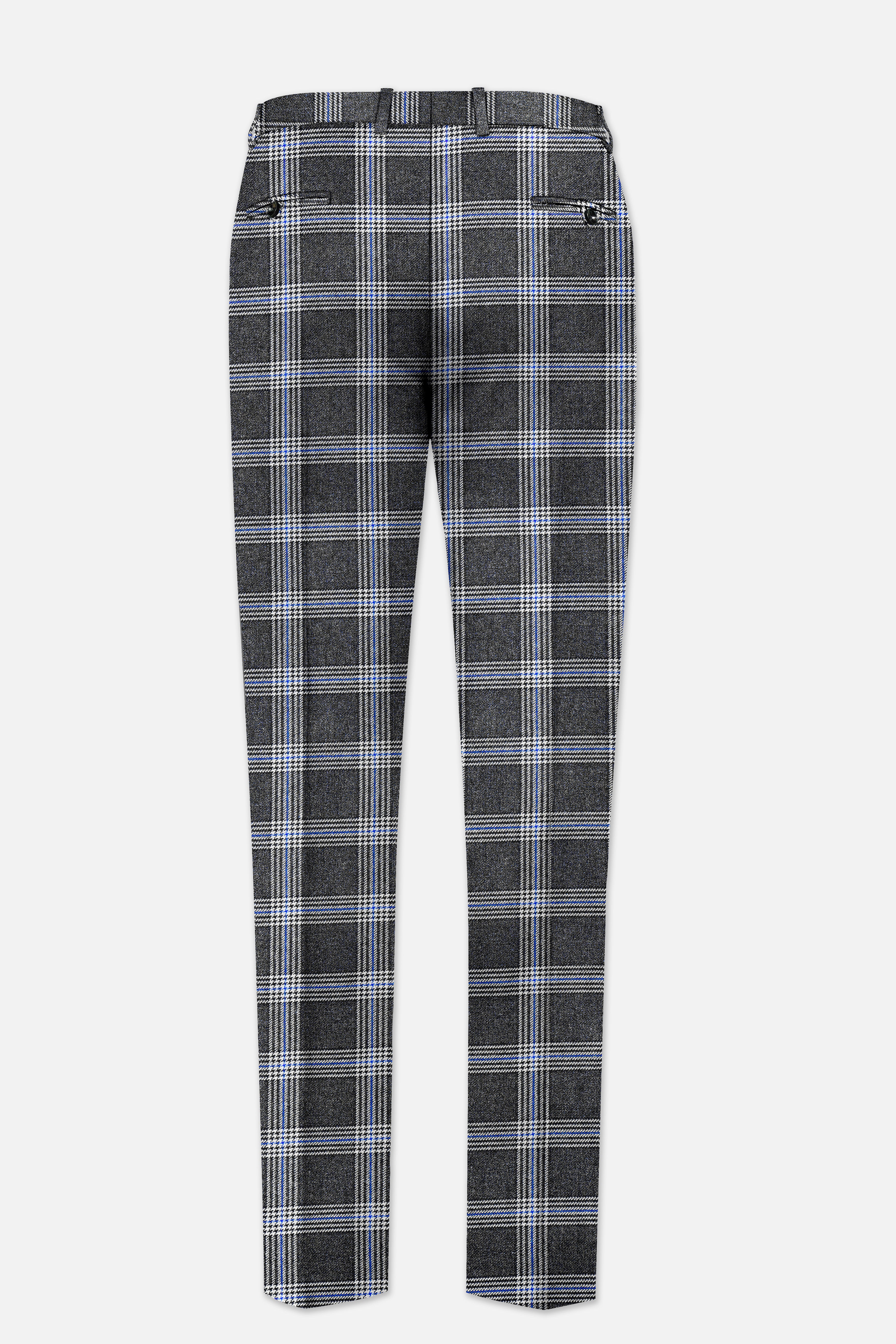 Iridium Gray Plaid Tweed Double Breasted Suit
