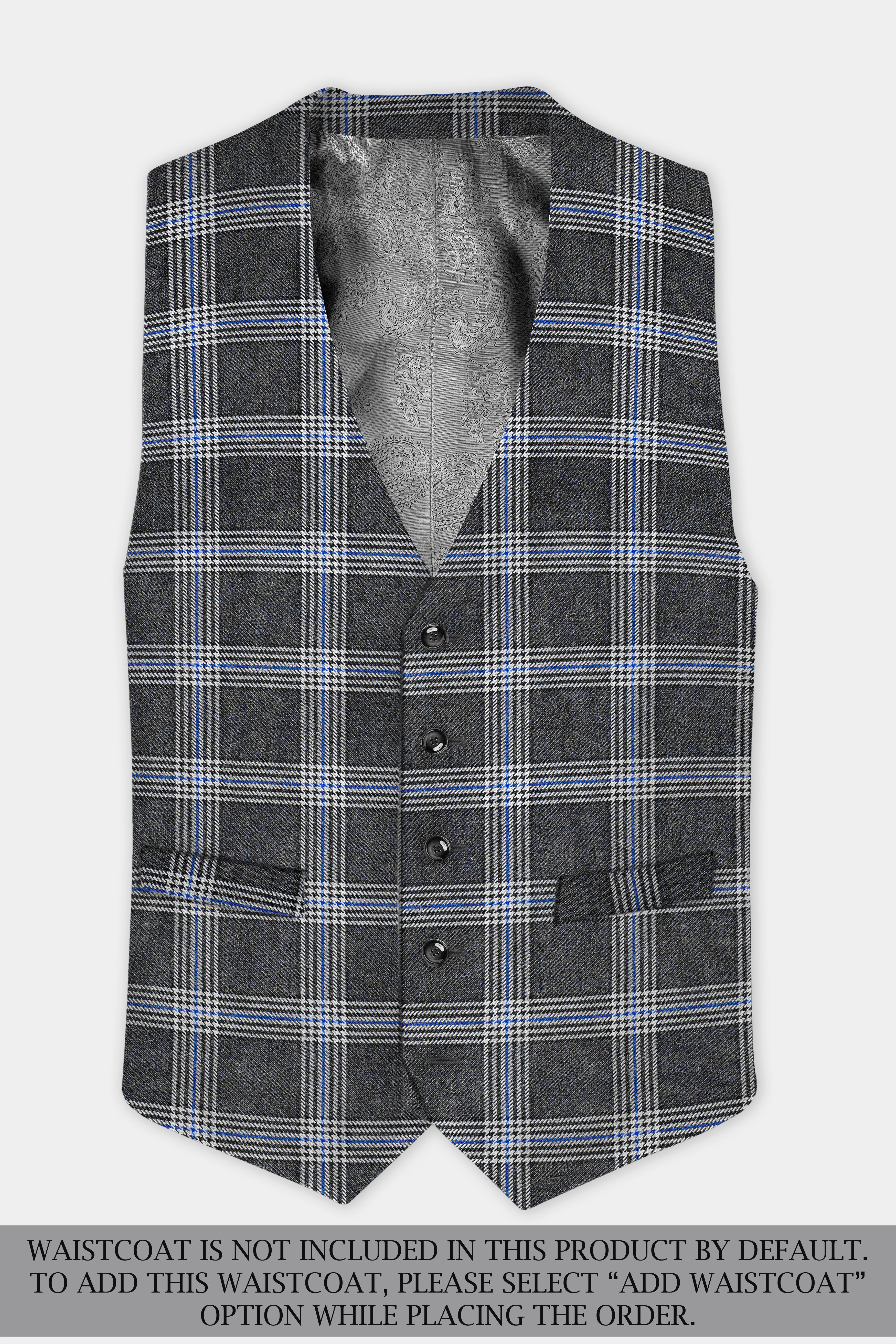 Iridium Gray Plaid Tweed Double Breasted Suit