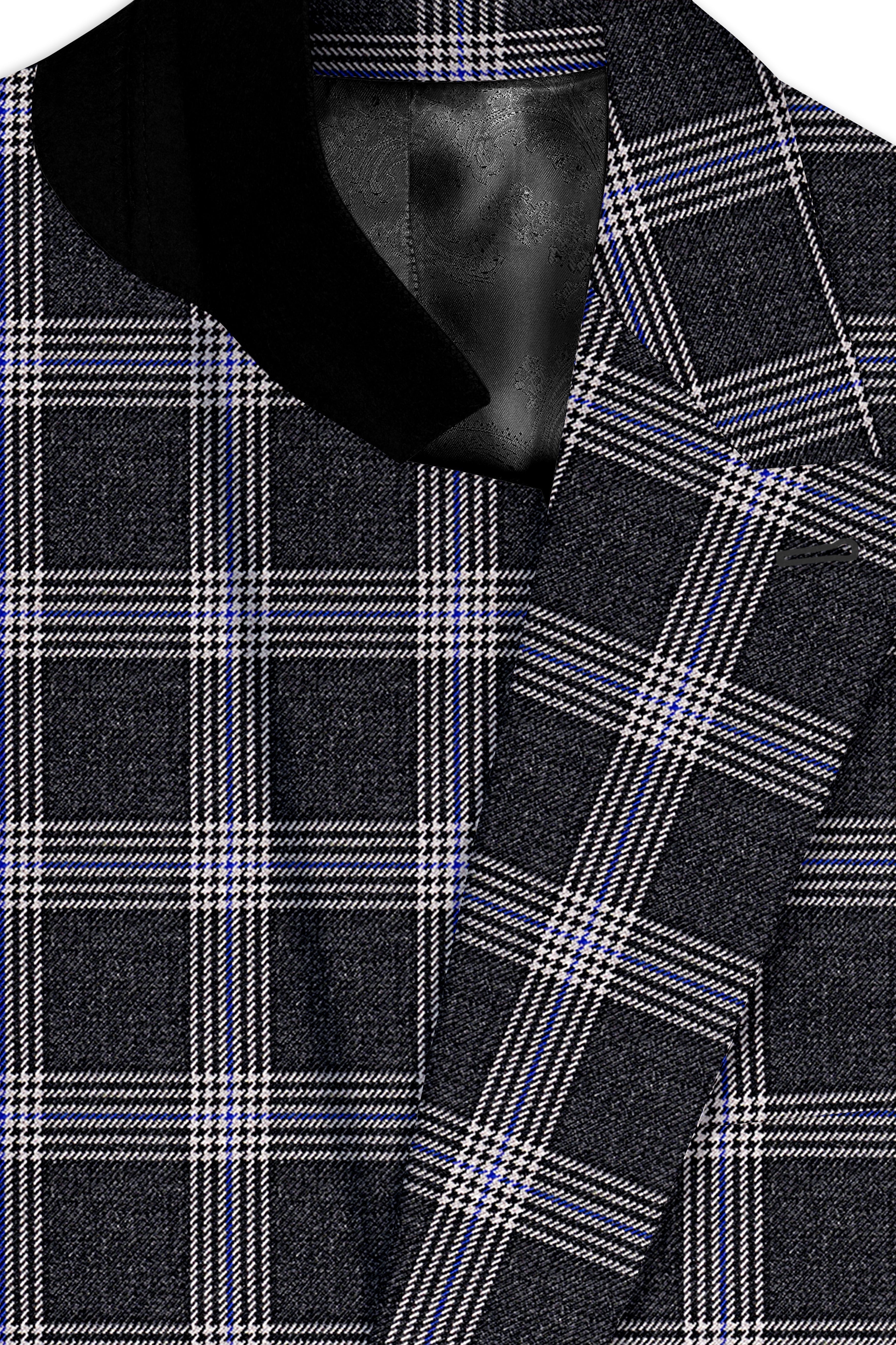 Iridium Gray Plaid Tweed Double Breasted Suit