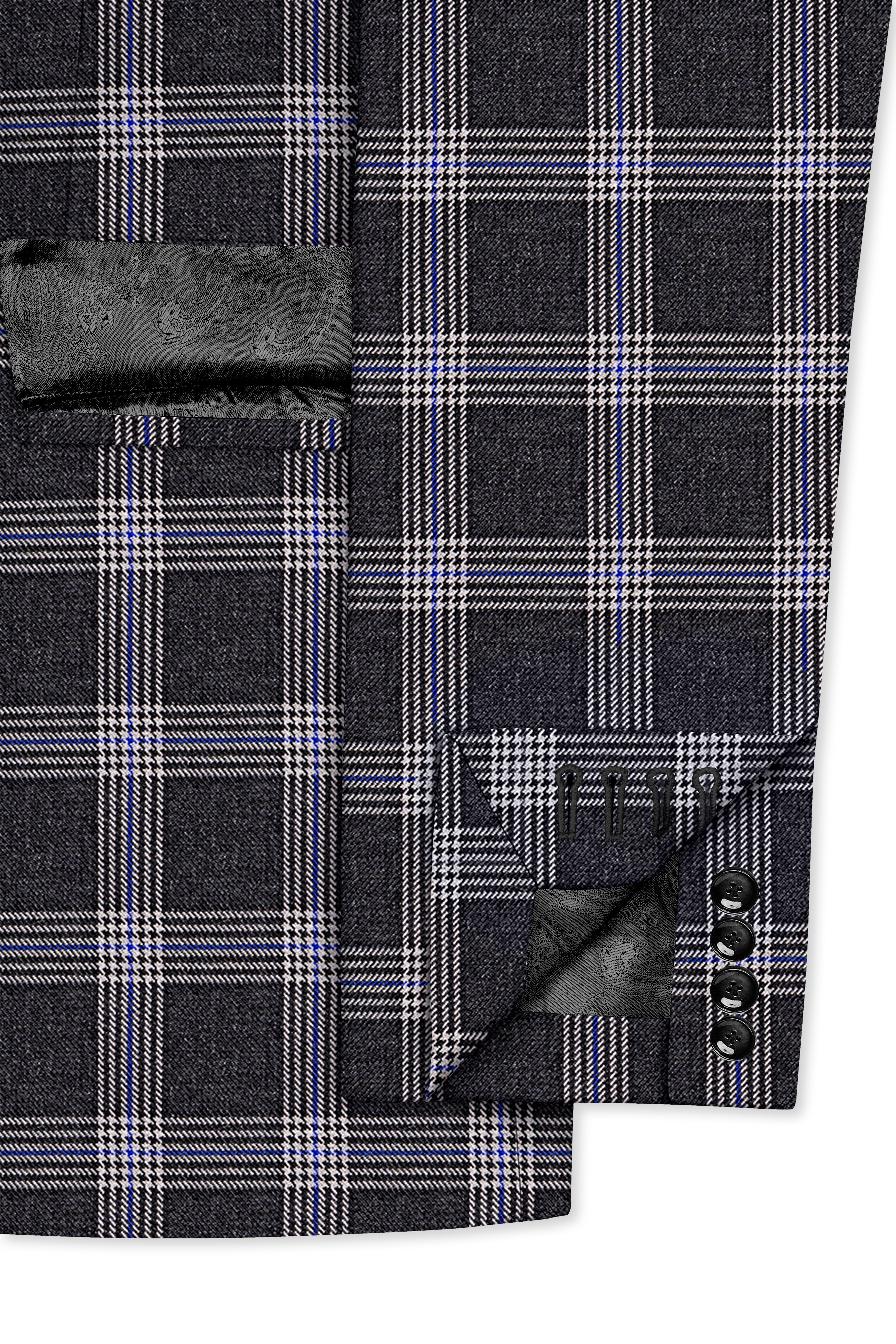 Iridium Gray Plaid Tweed Double Breasted Suit