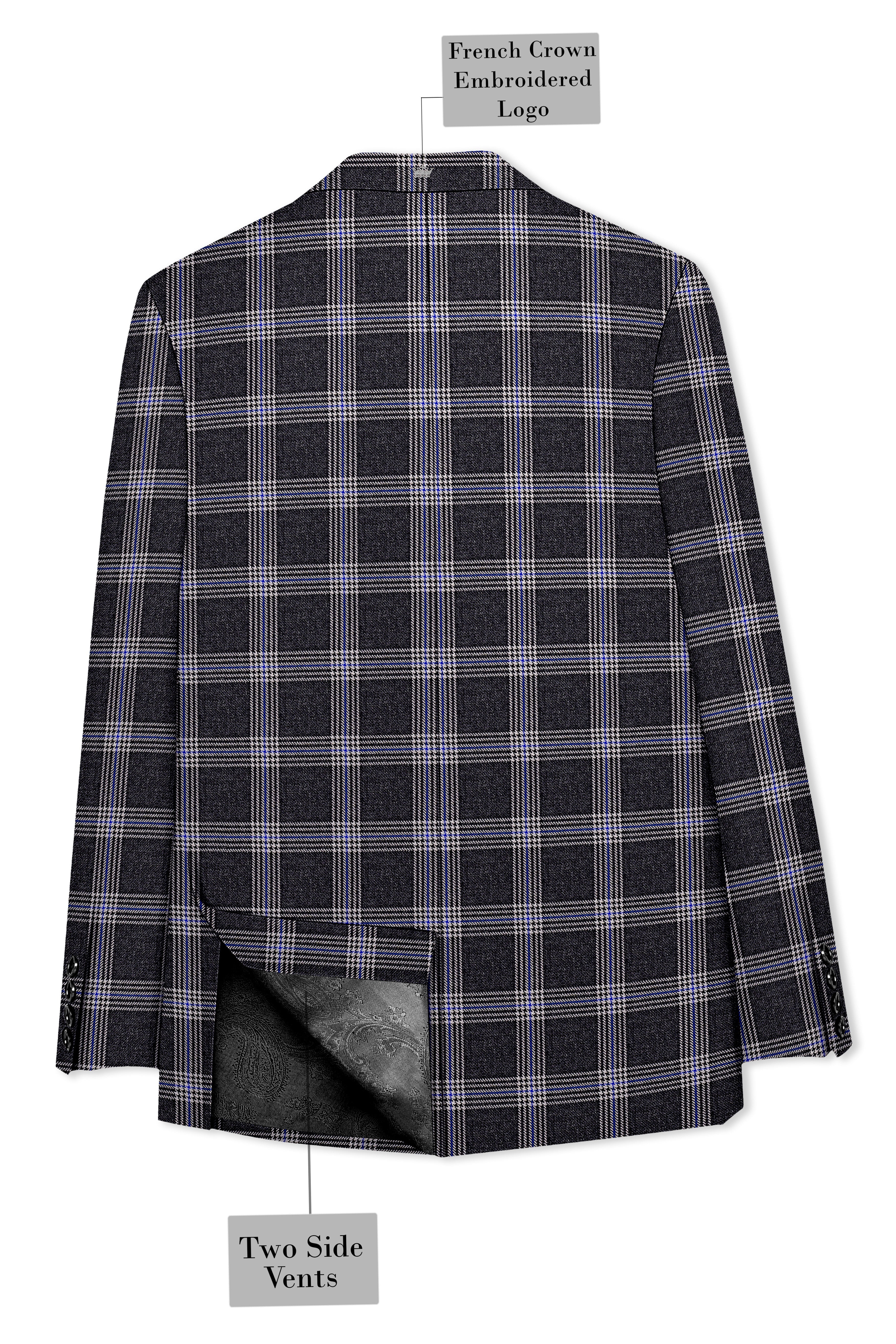 Iridium Gray Plaid Tweed Double Breasted Suit