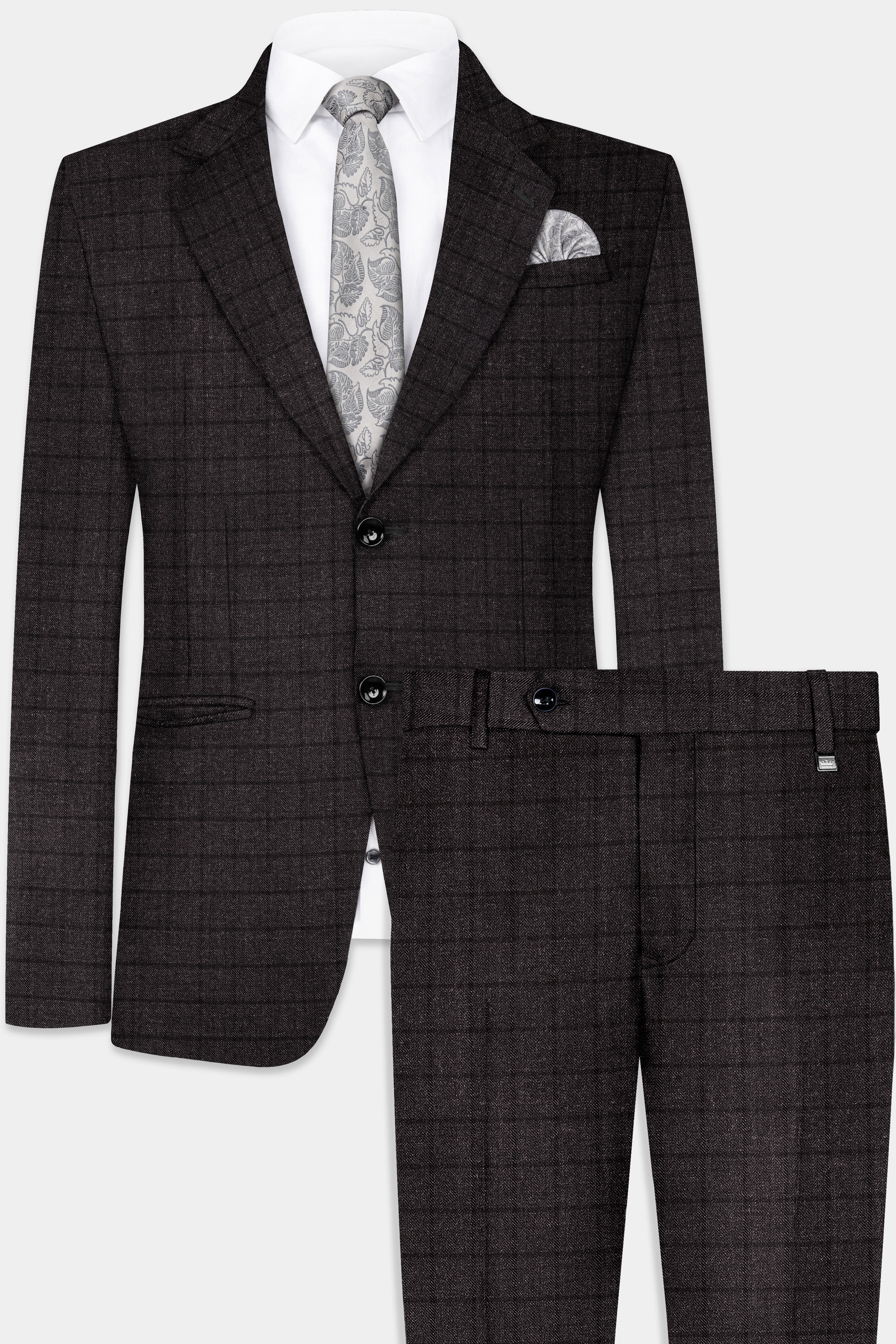Thunder Gray Windowpane Tweed Suit