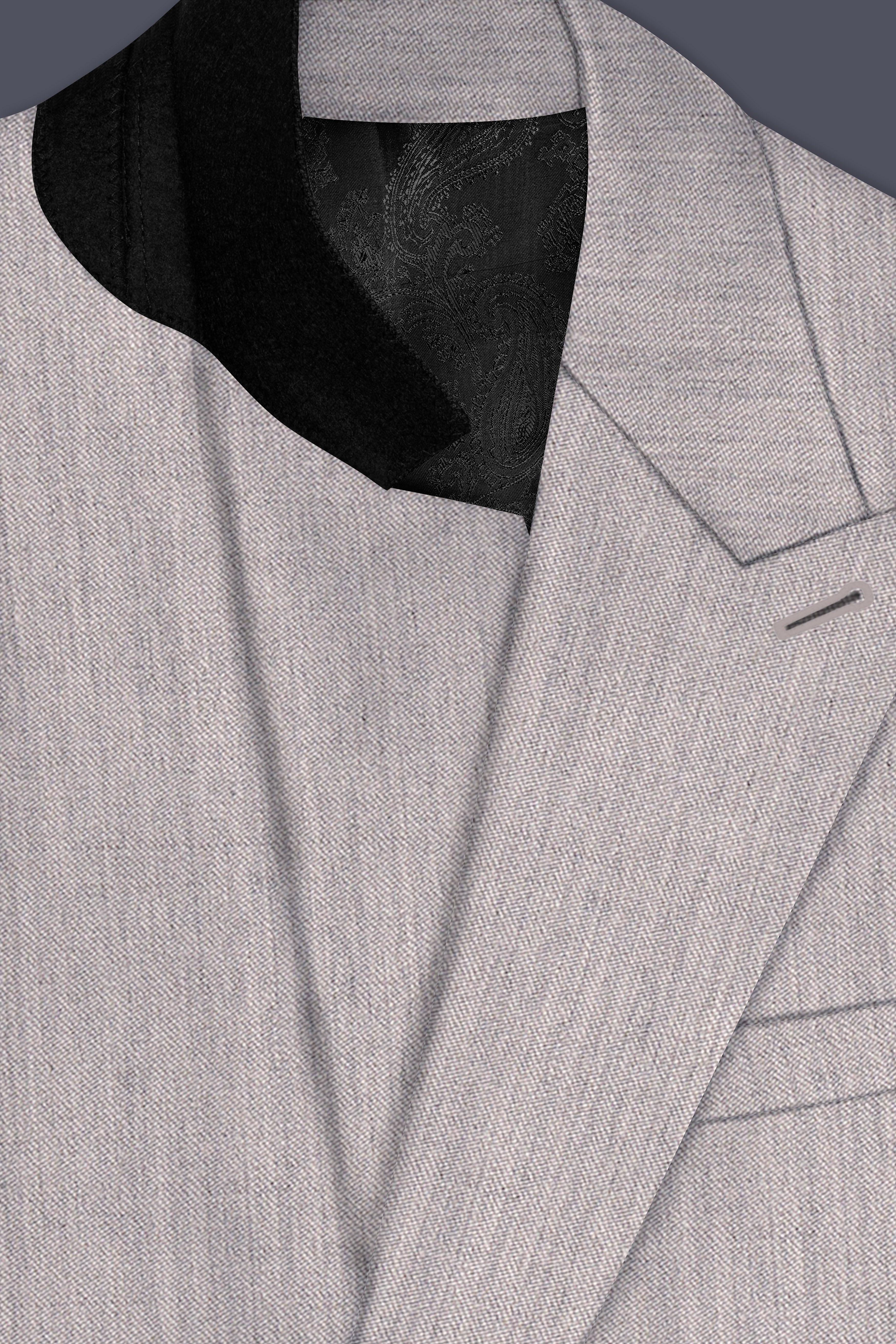 Spanish Gray Textured Wool Blend Suit