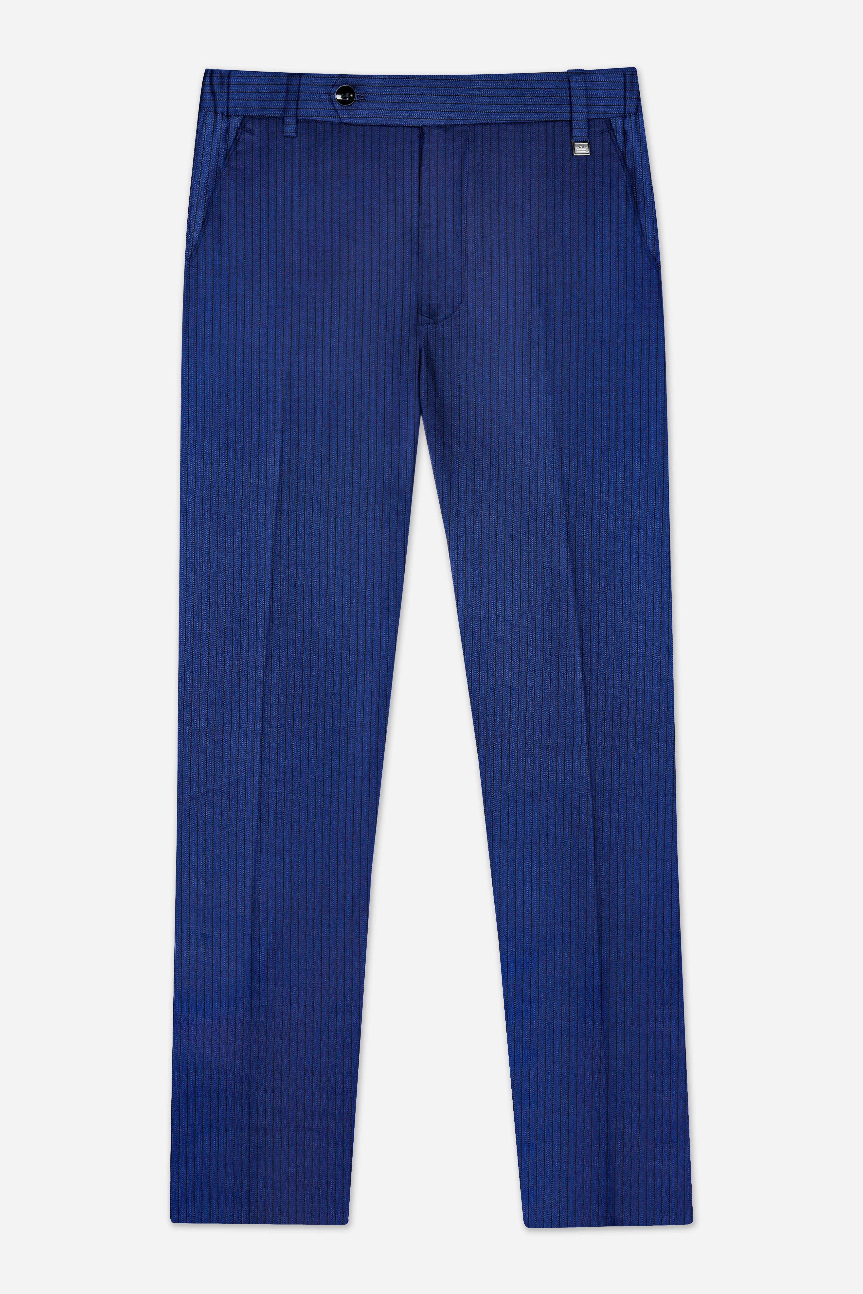 Bunting Blue Striped Wool Blend Suit