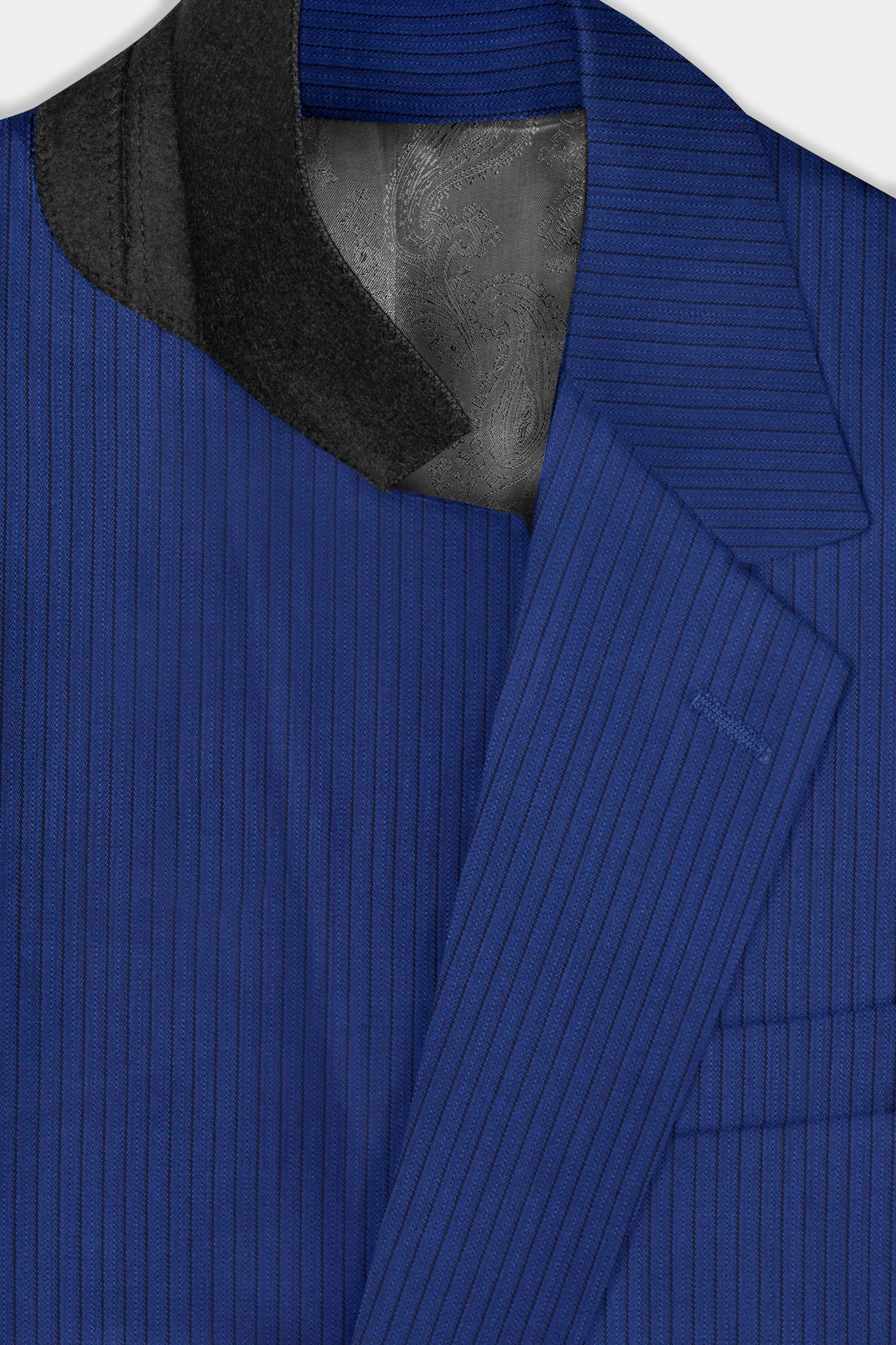 Bunting Blue Striped Wool Blend Suit