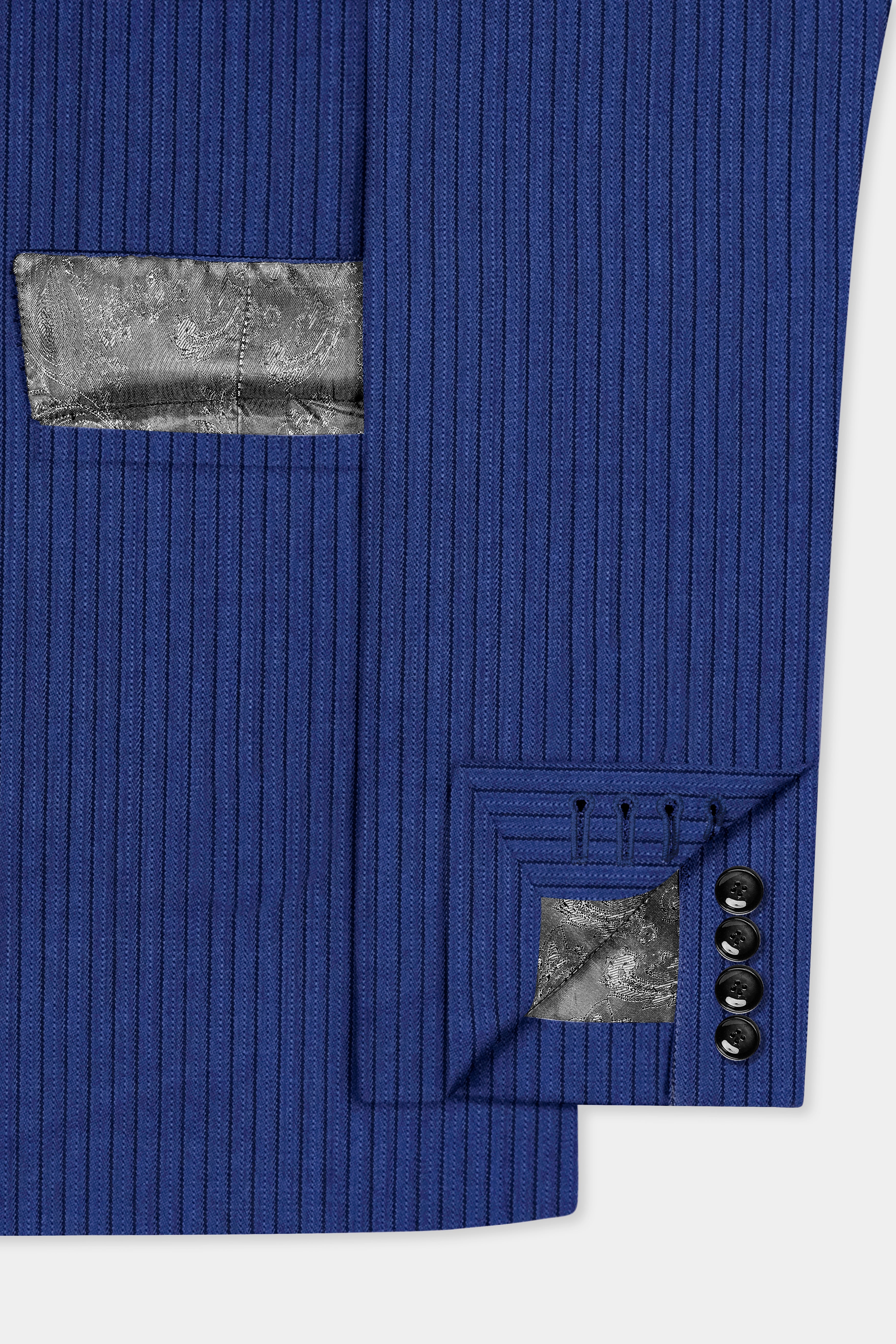 Bunting Blue Striped Wool Blend Suit