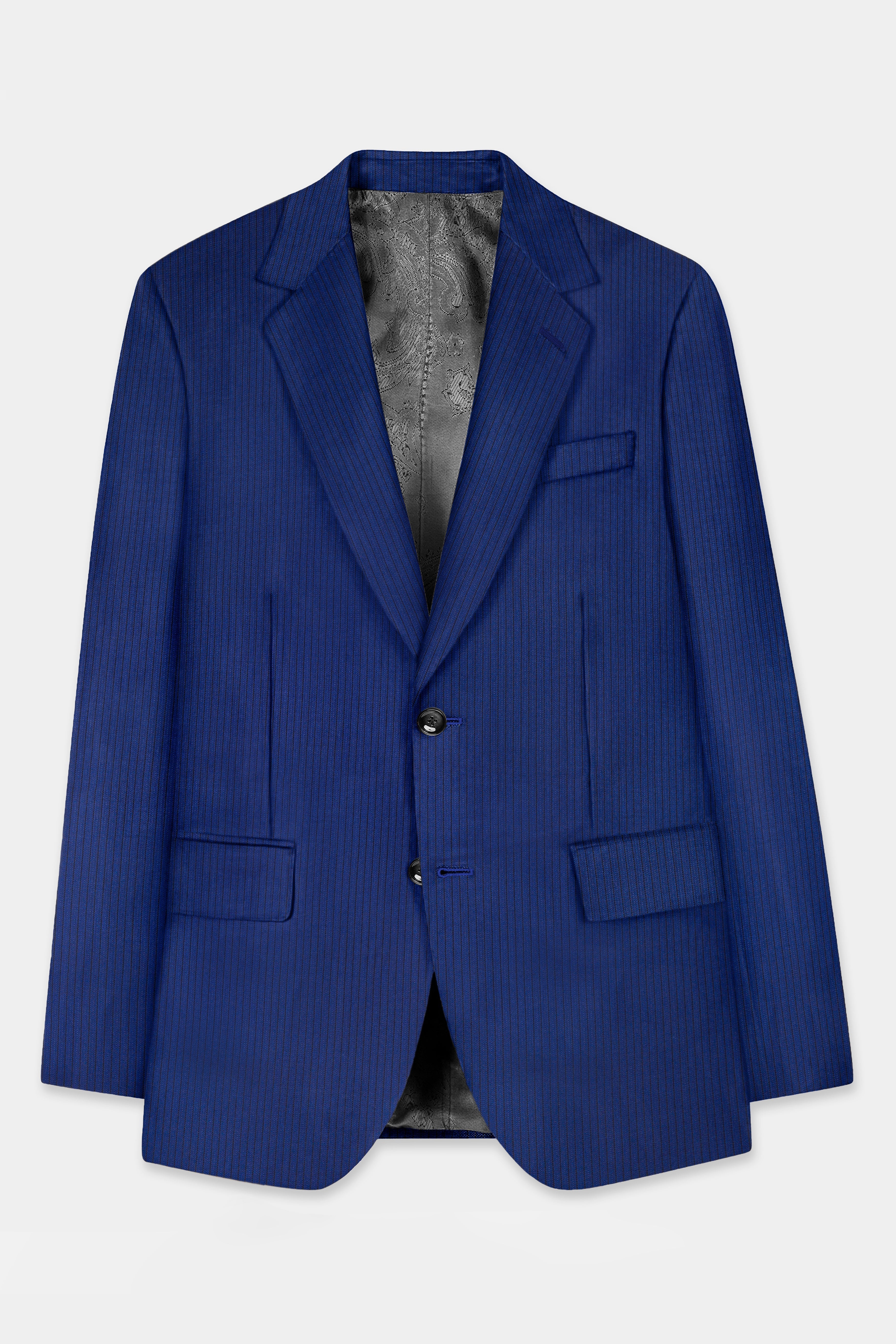 Bunting Blue Striped Wool Blend Suit