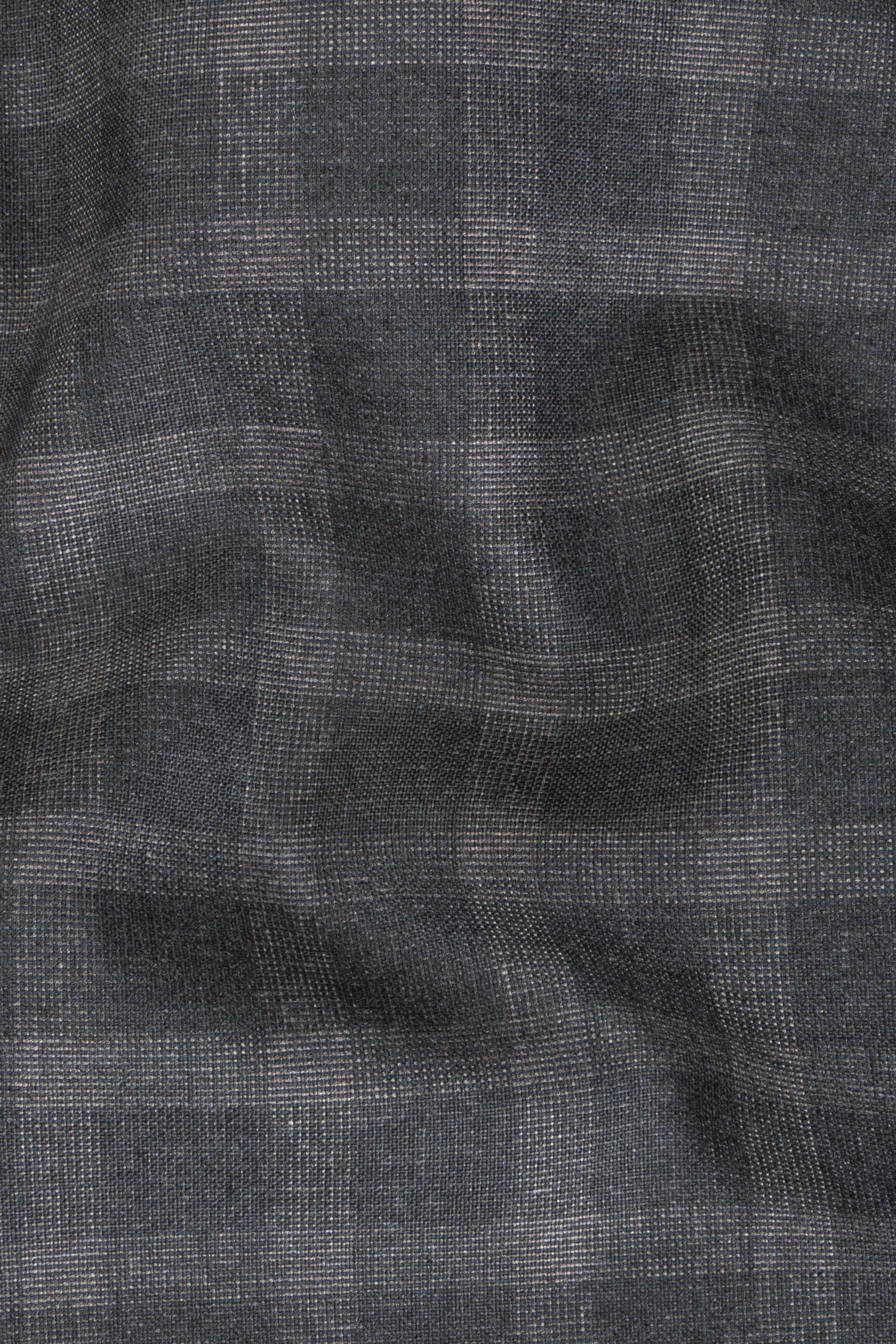 Gravel Gray Checkered Wool Blend Double Breasted Suit