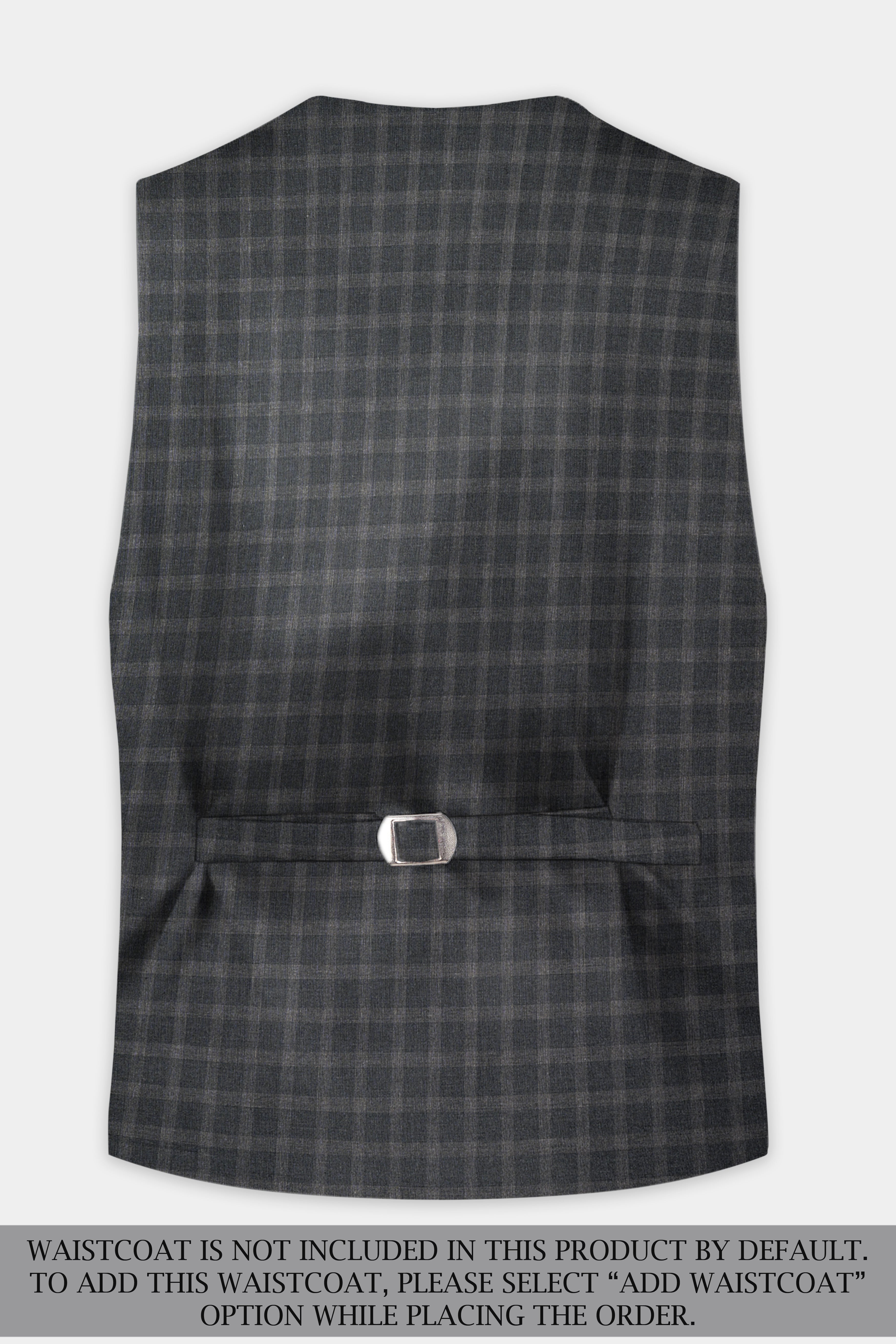 Gravel Gray Checkered Wool Blend Single Breasted Suit