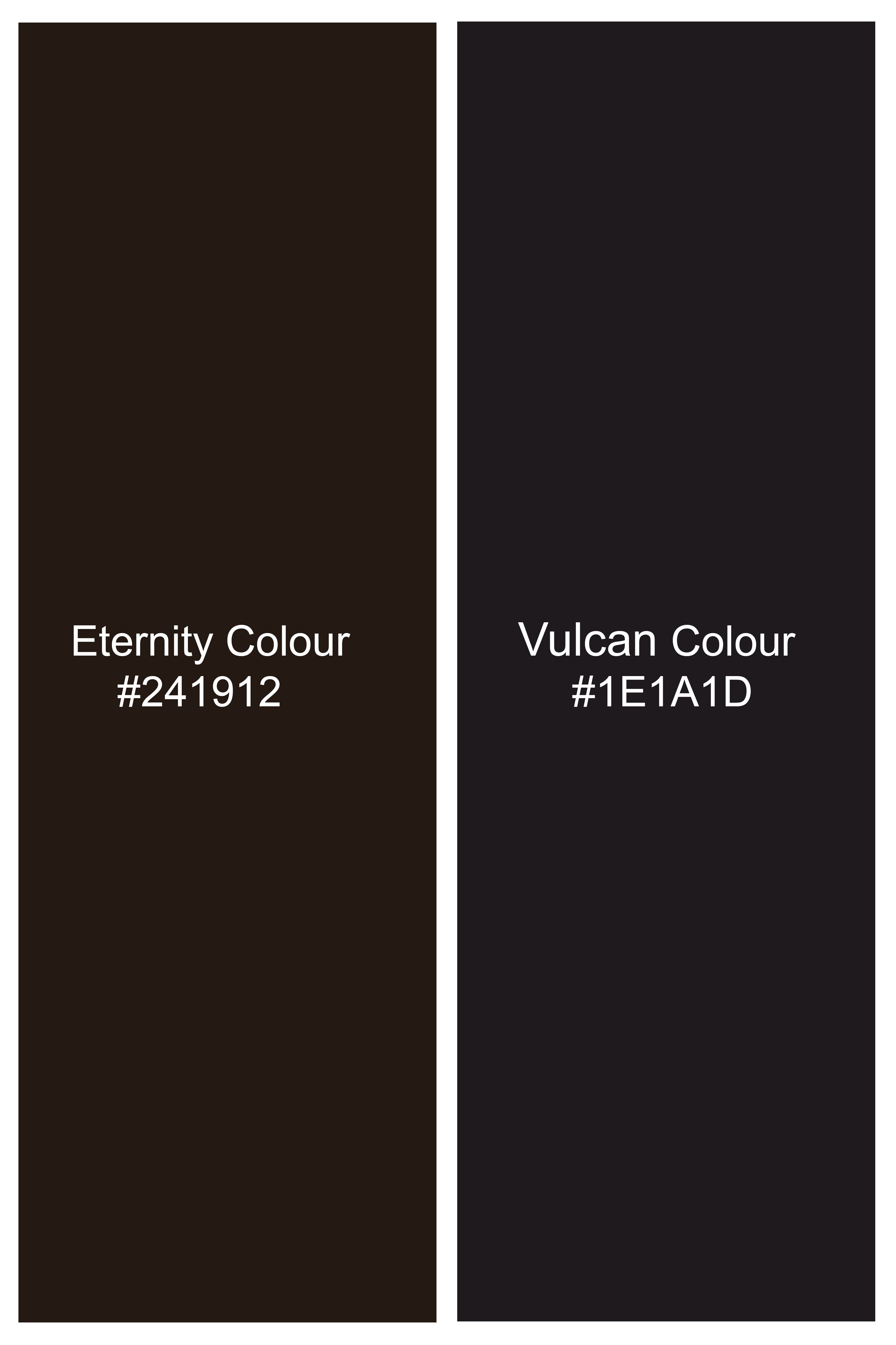 Eternity Brown With Vulcan Black Striped Wool Blend Double Breasted Suit