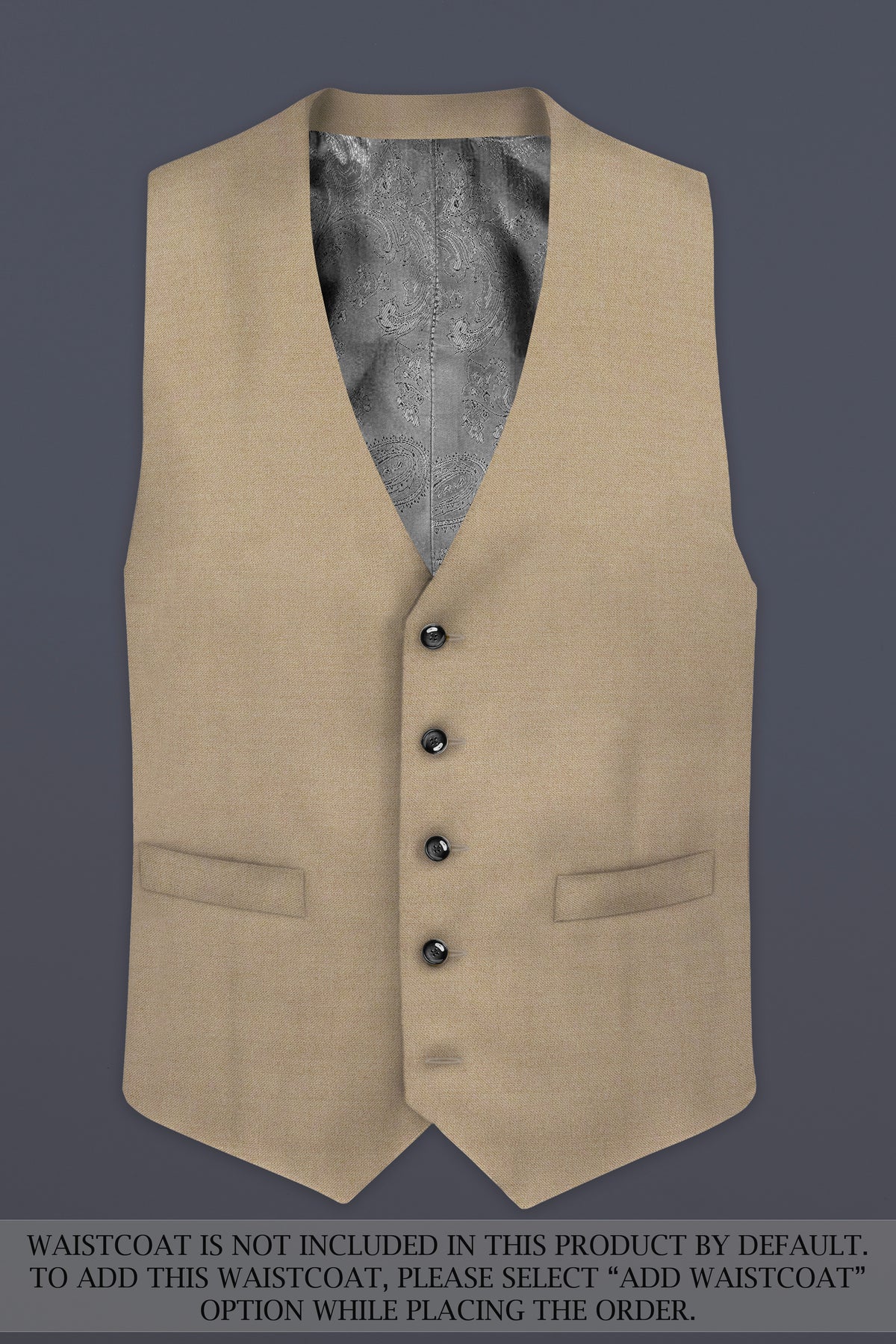 Hillary Cream Solid Wool Blend Double Breasted Suit