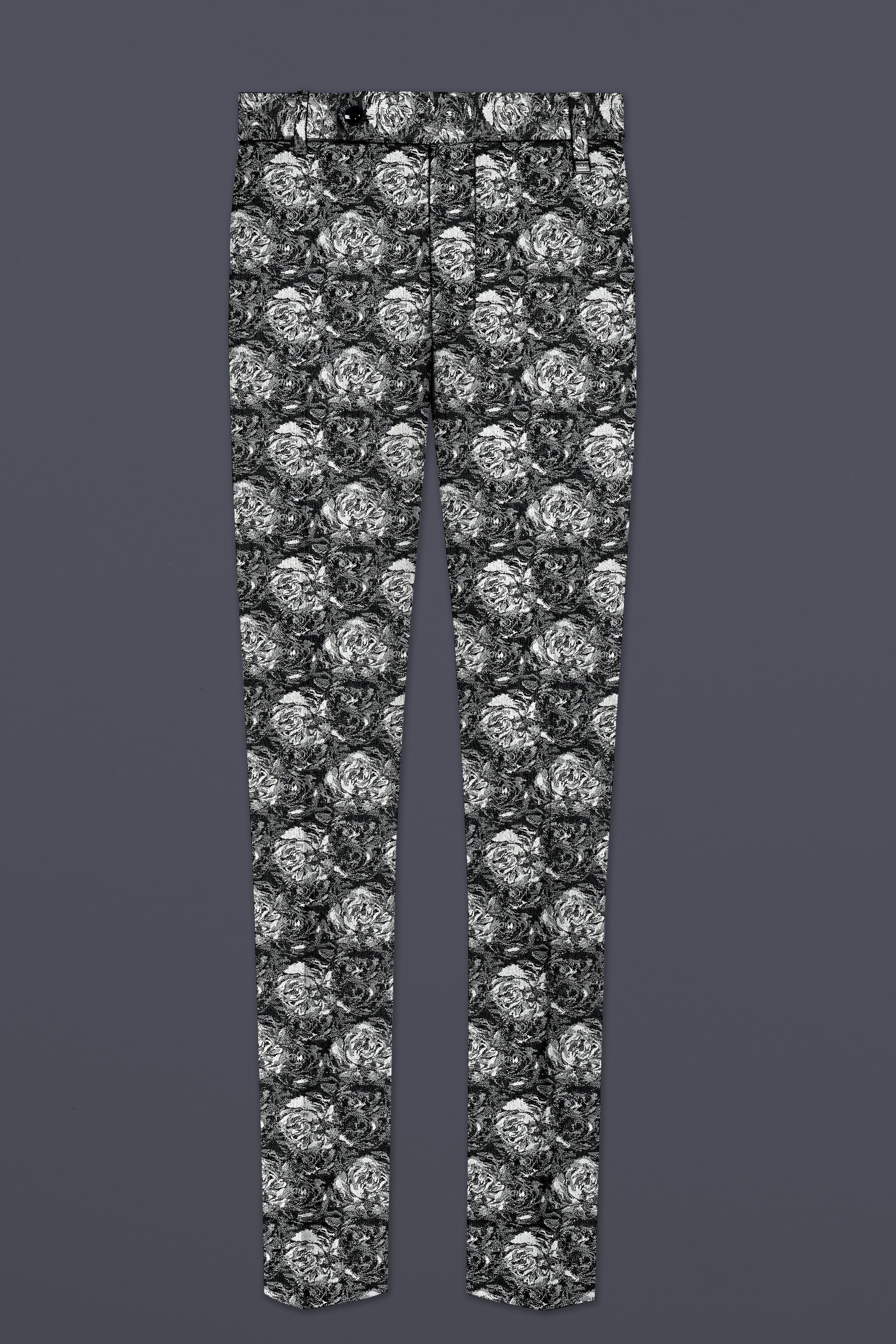 Vampire Gray Jacquard Textured Designer Tuxedo Suit