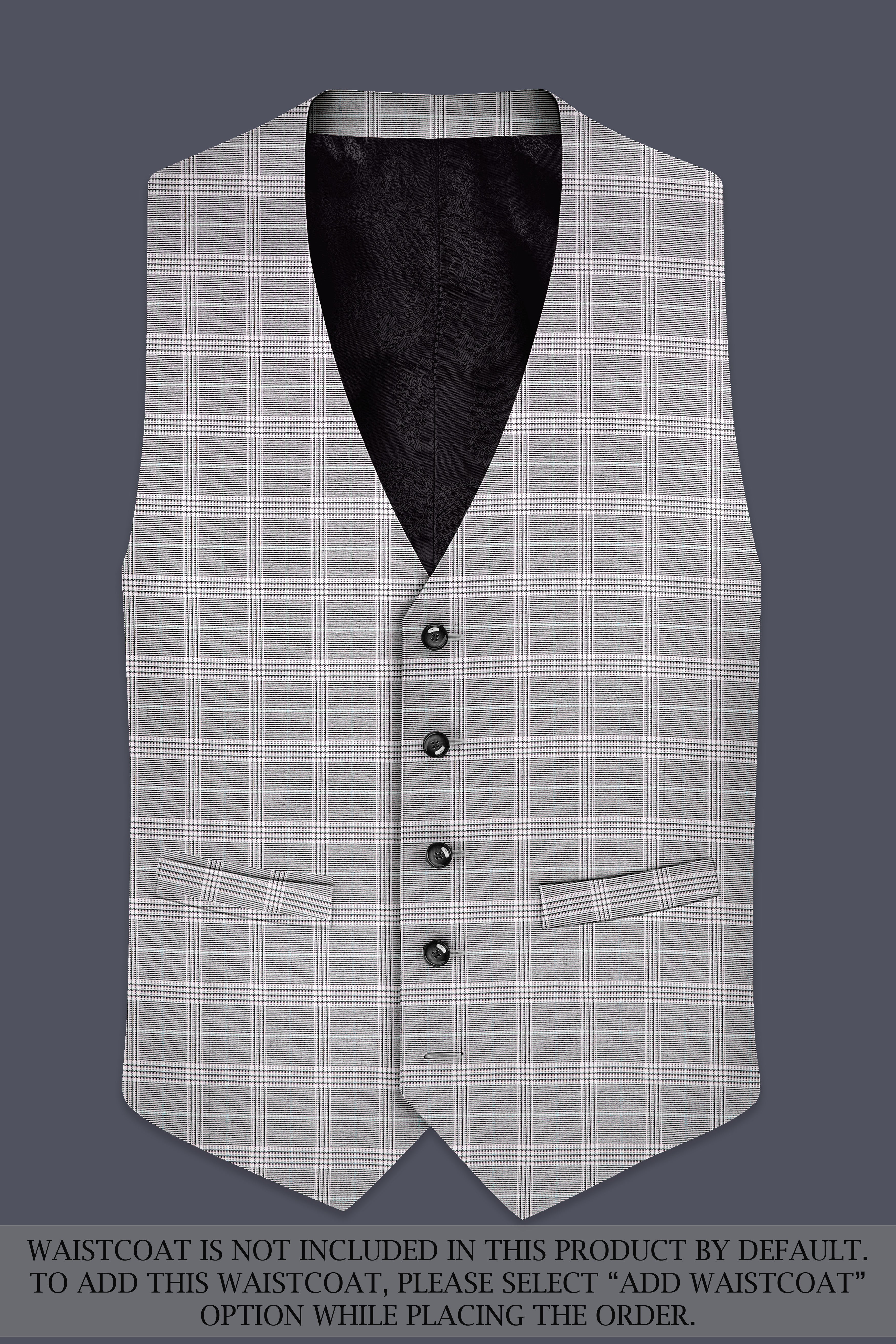 Venus Gray Plaid Wool Rich Double Breasted Suit