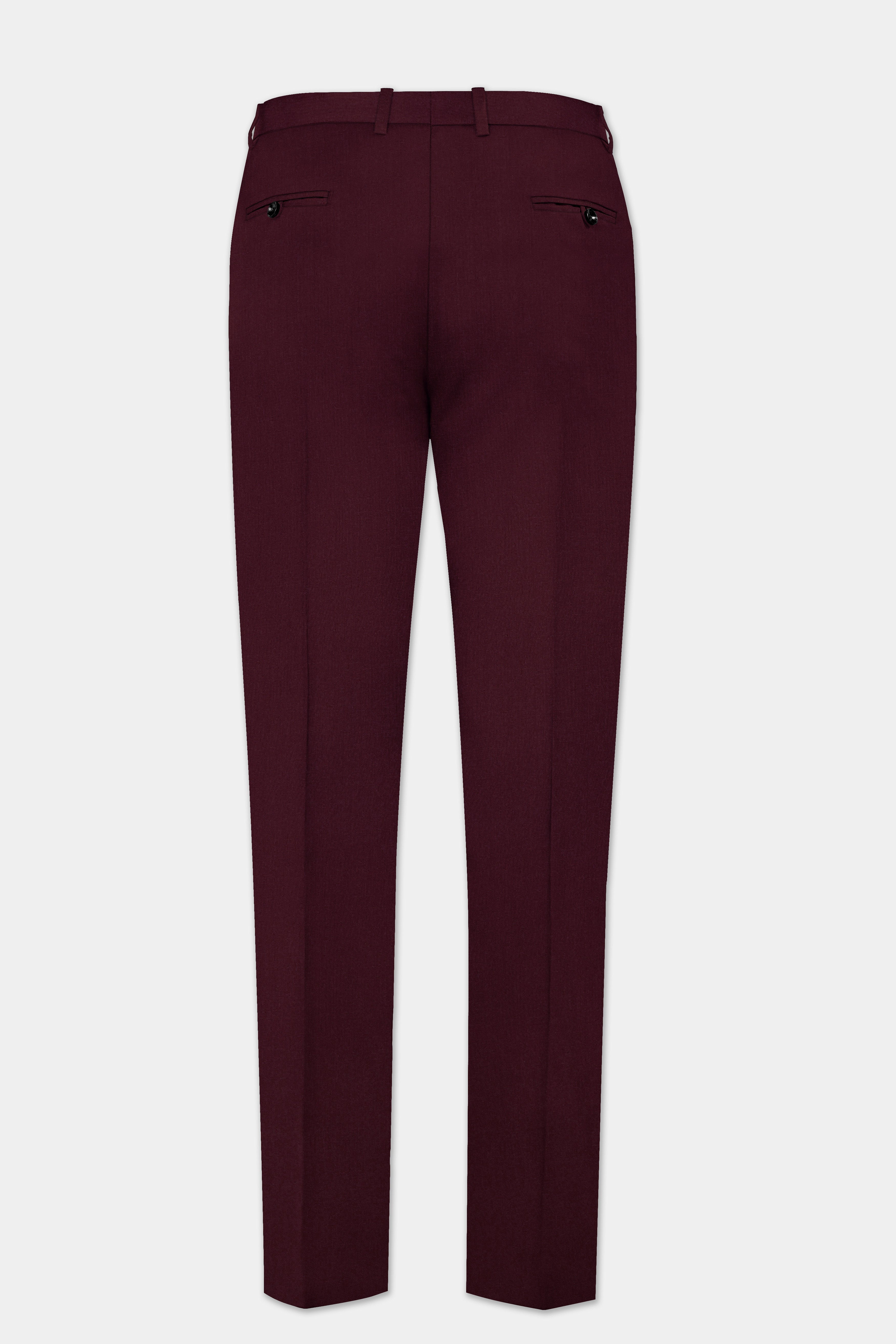 SepiaElite-Tamarind Brown Solid Wool Rich Peak Lapel Tuxedo Slight Stretch Suit