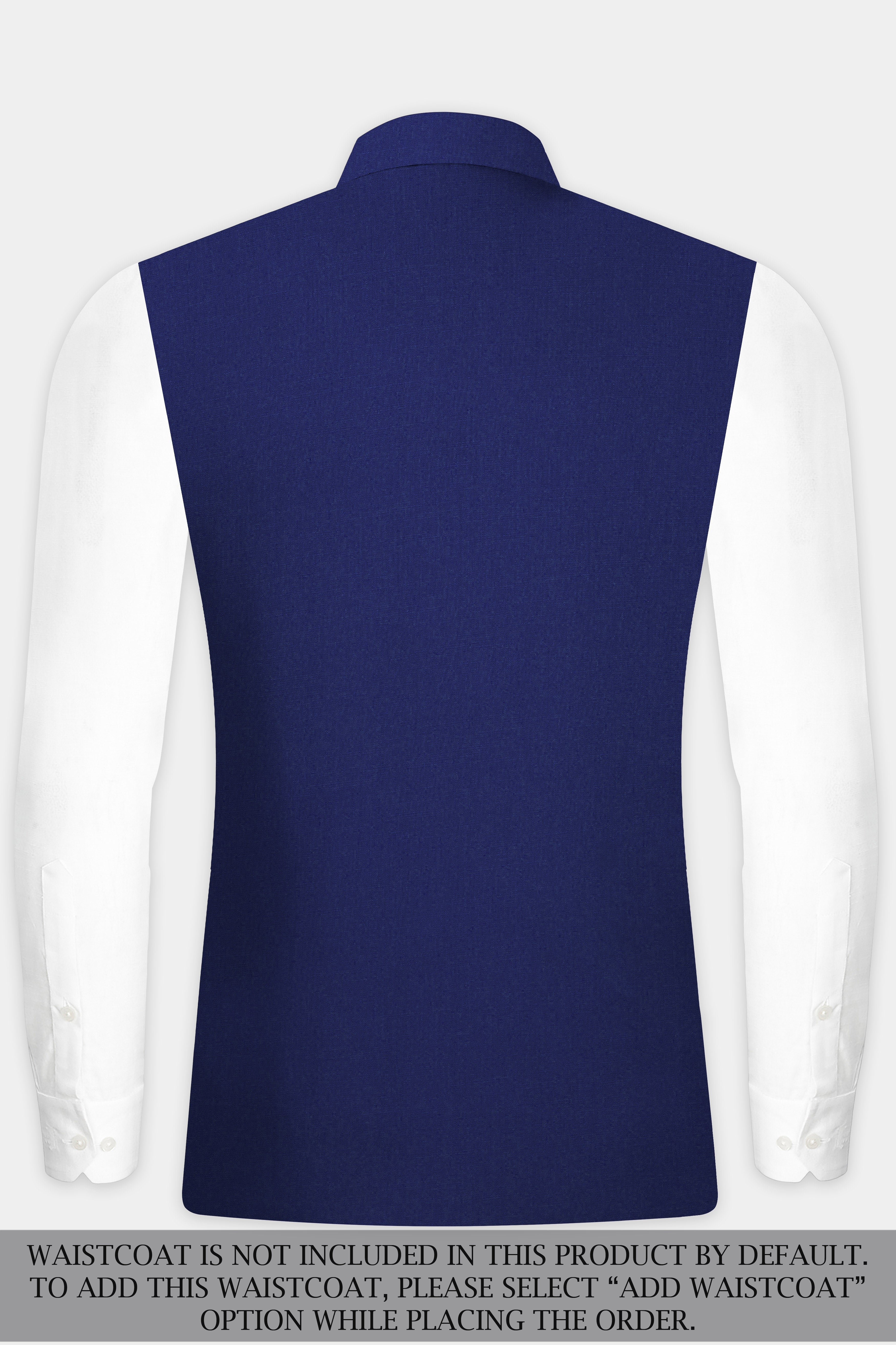 Celestia-Blue Solid Wool Rich Cross Placket Bandhgala Slight Stretch Suit