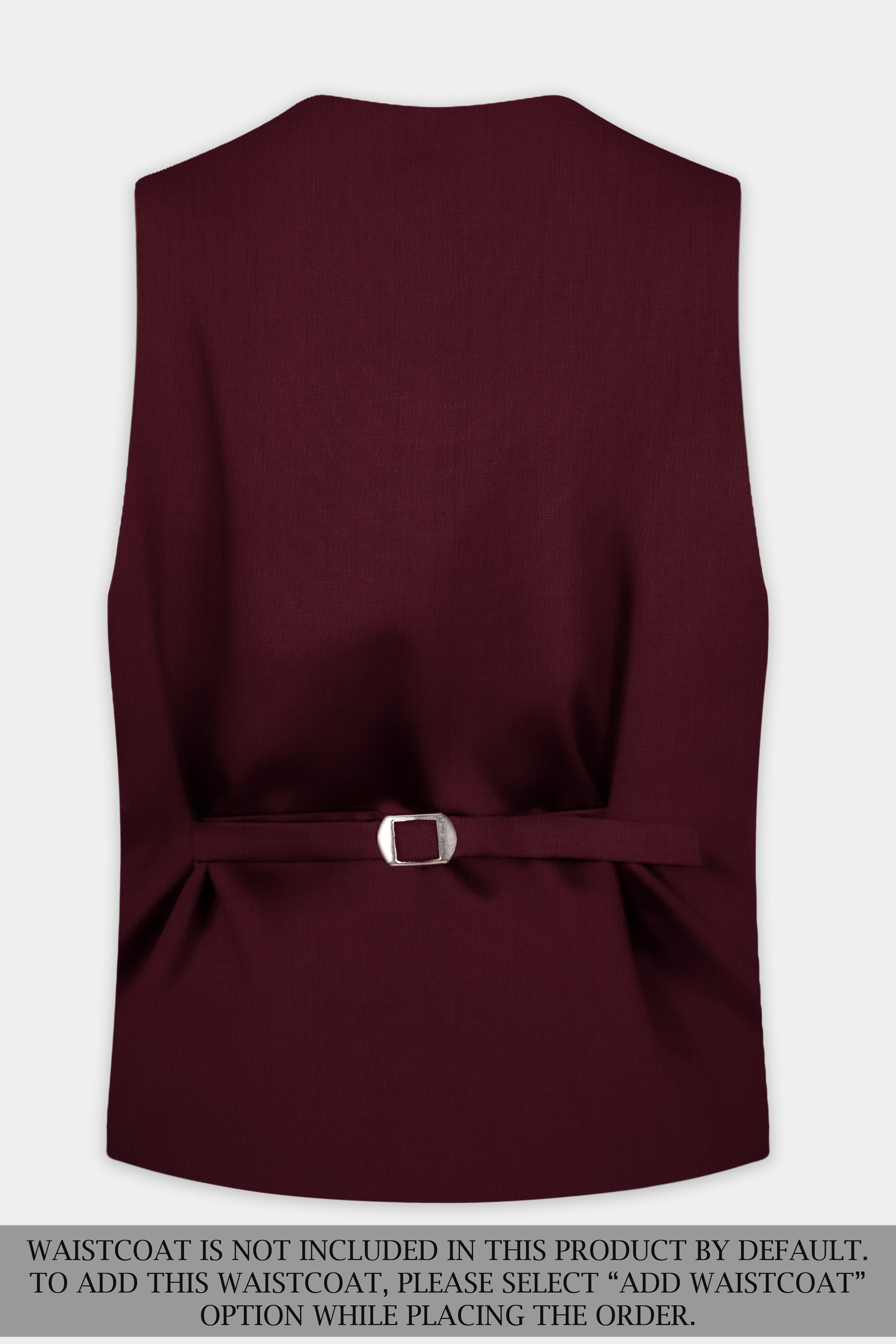 Merlot-Wine Berry Solid Wool Rich Double Breasted Slight Stretch Suit