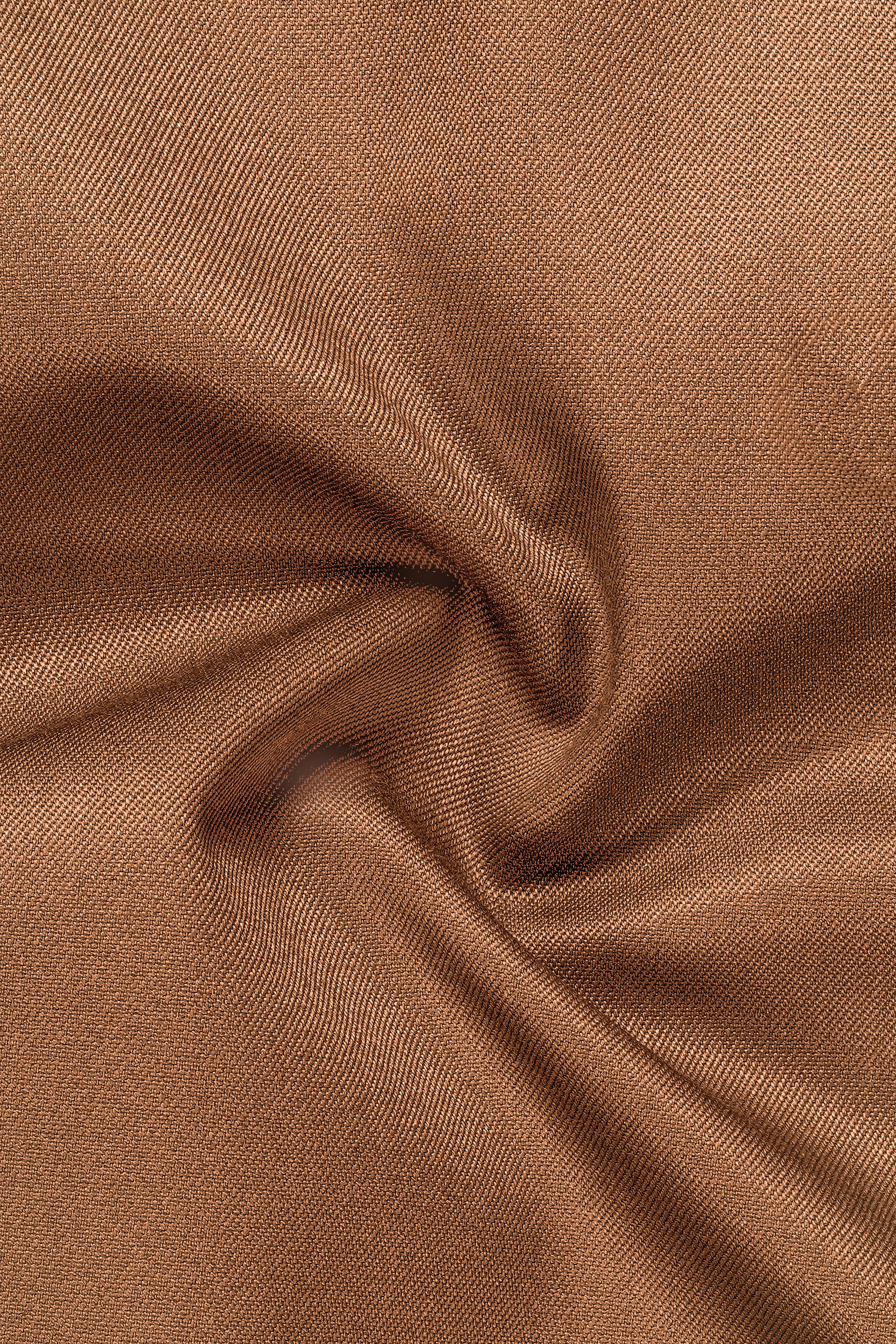 Cinnamon Oak-Sienna Brown Solid Wool Rich Single Breasted Slight Stretch Suit