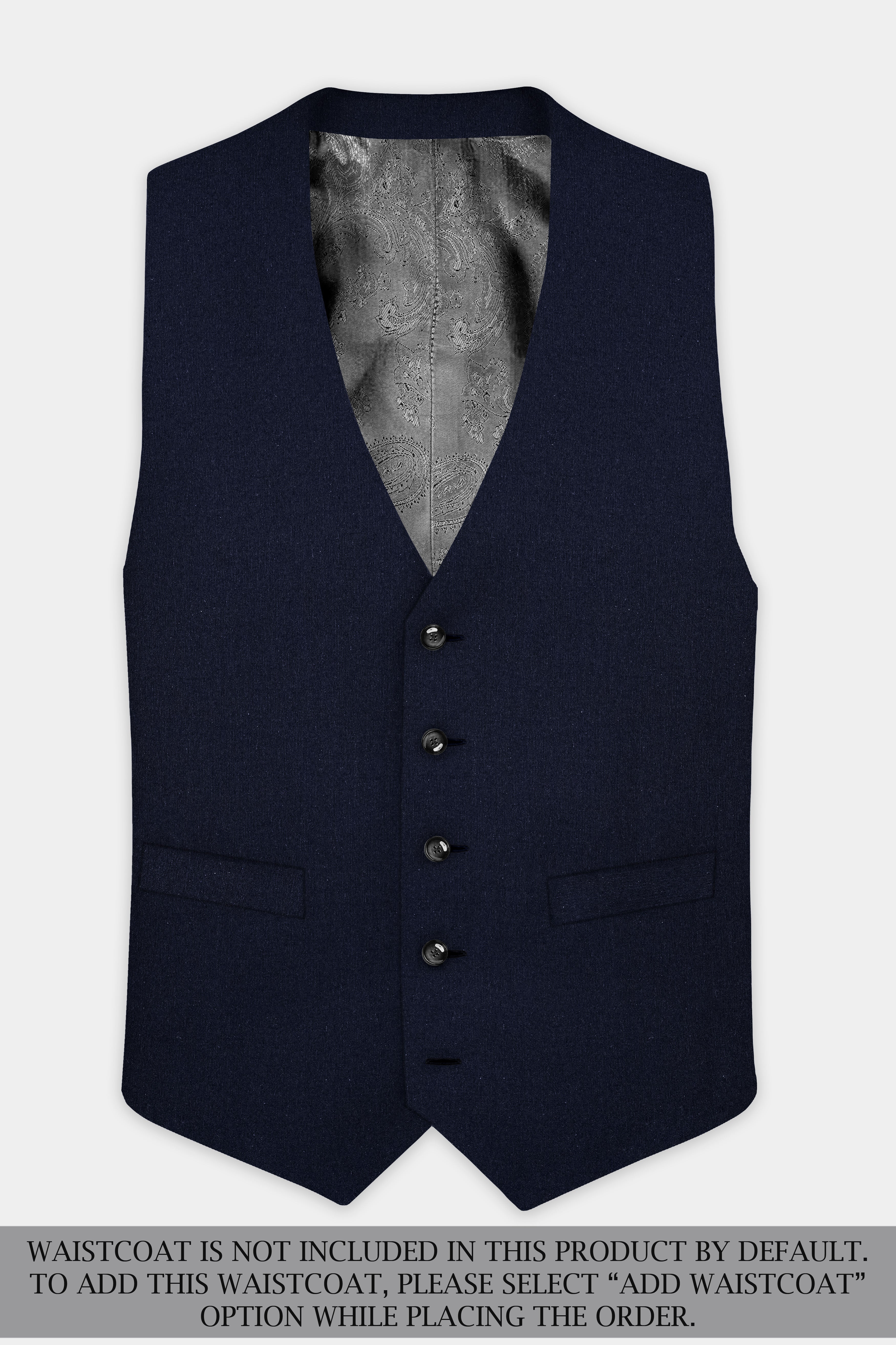 Navy Subtle Sheen Wool Blend Double Breasted Suit