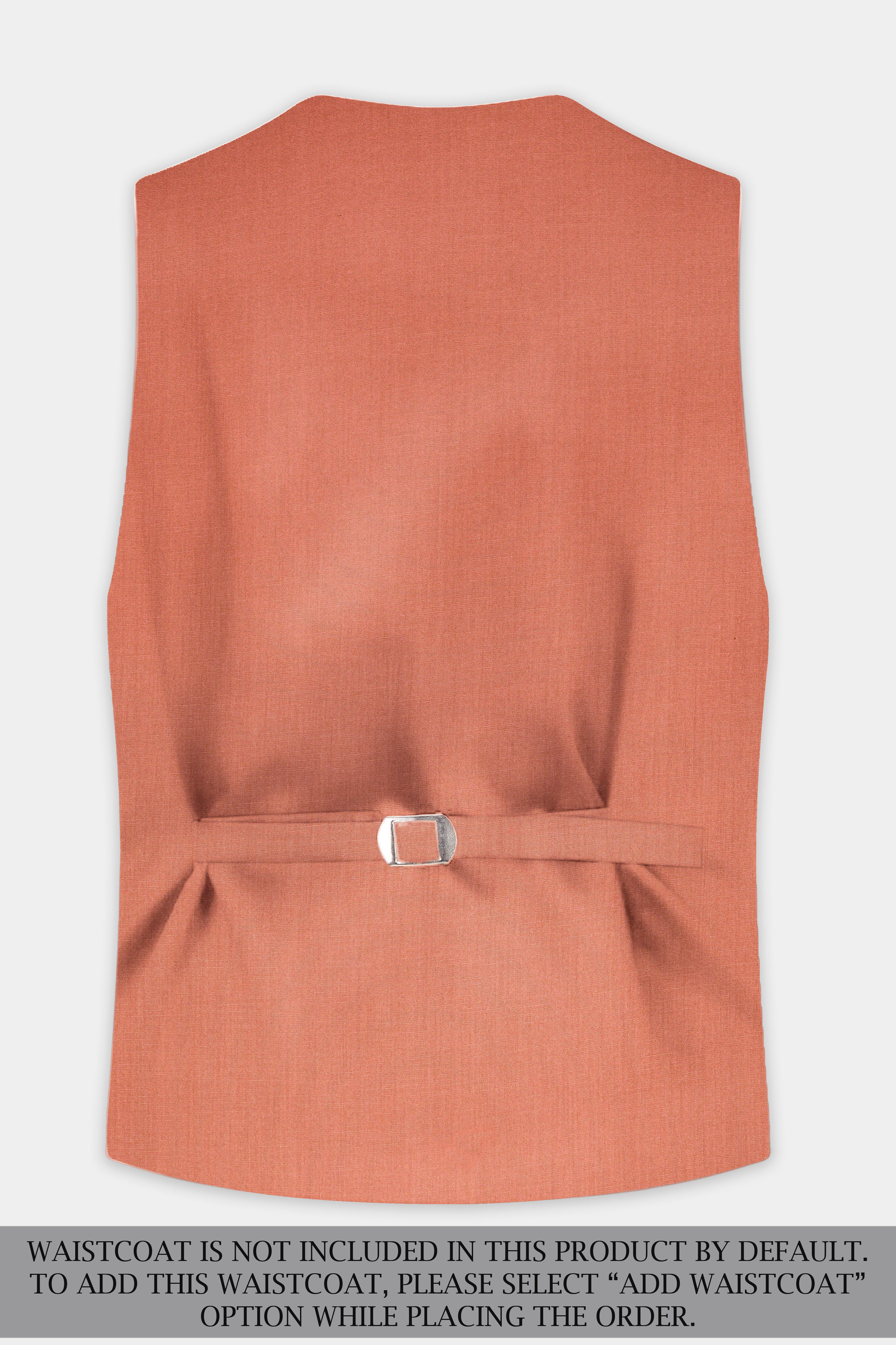 Spiced Sunset-Salmon Orange Solid Wool Rich Single Breasted Slight Stretch Suit