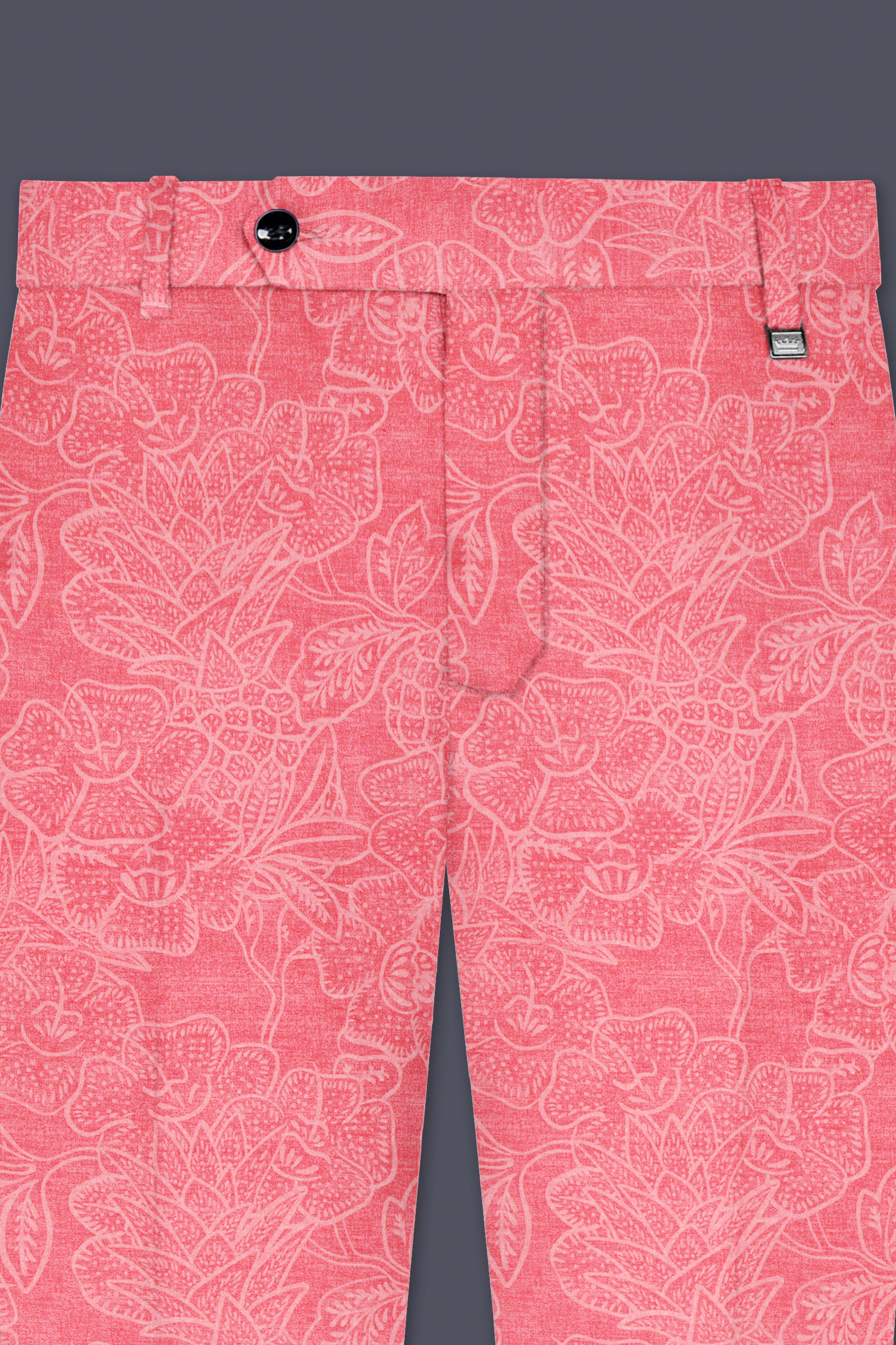 Springtide-Geraldine Pink Floral Printed Cotton Single Breasted Suit