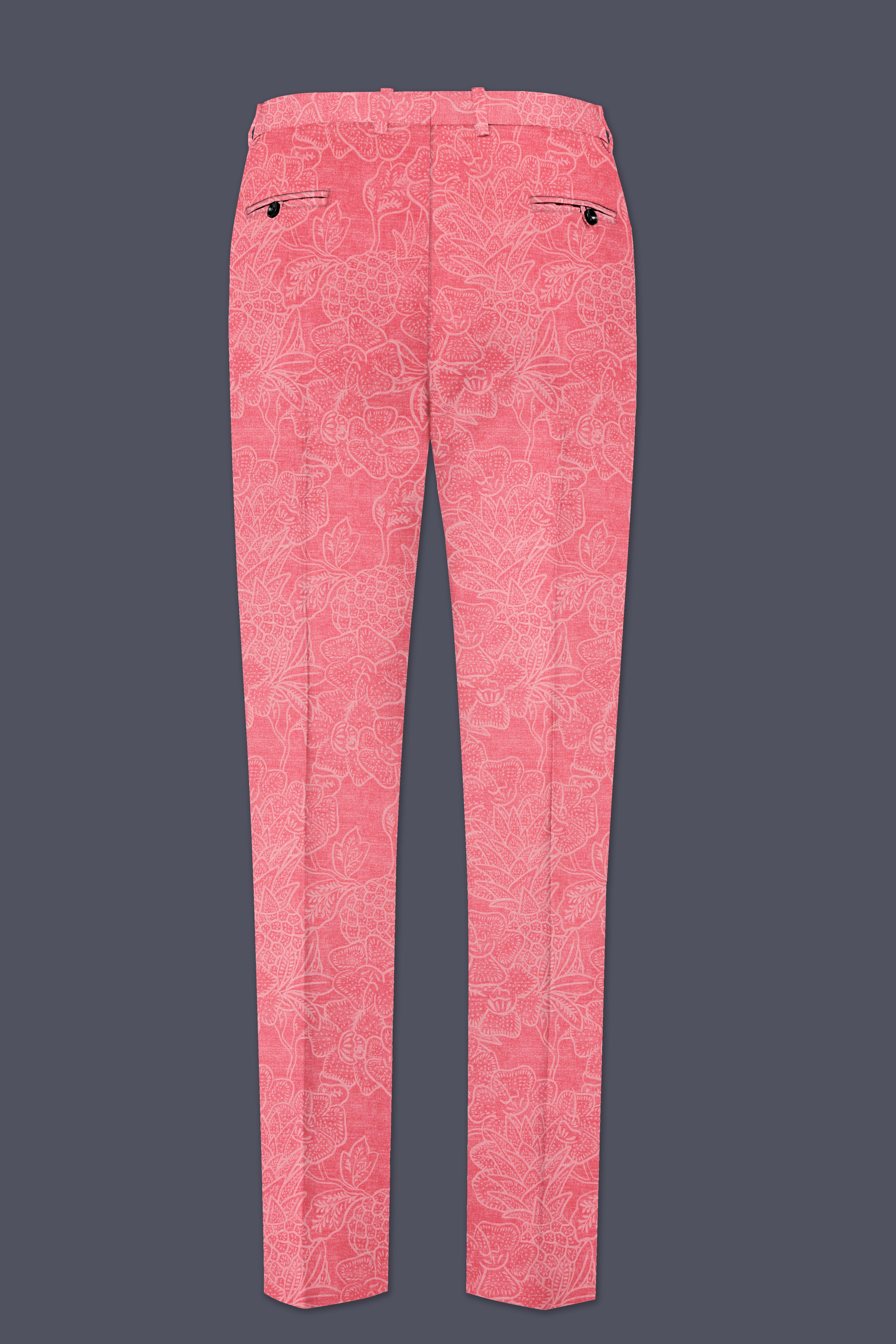Springtide-Geraldine Pink Floral Printed Cotton Single Breasted Suit