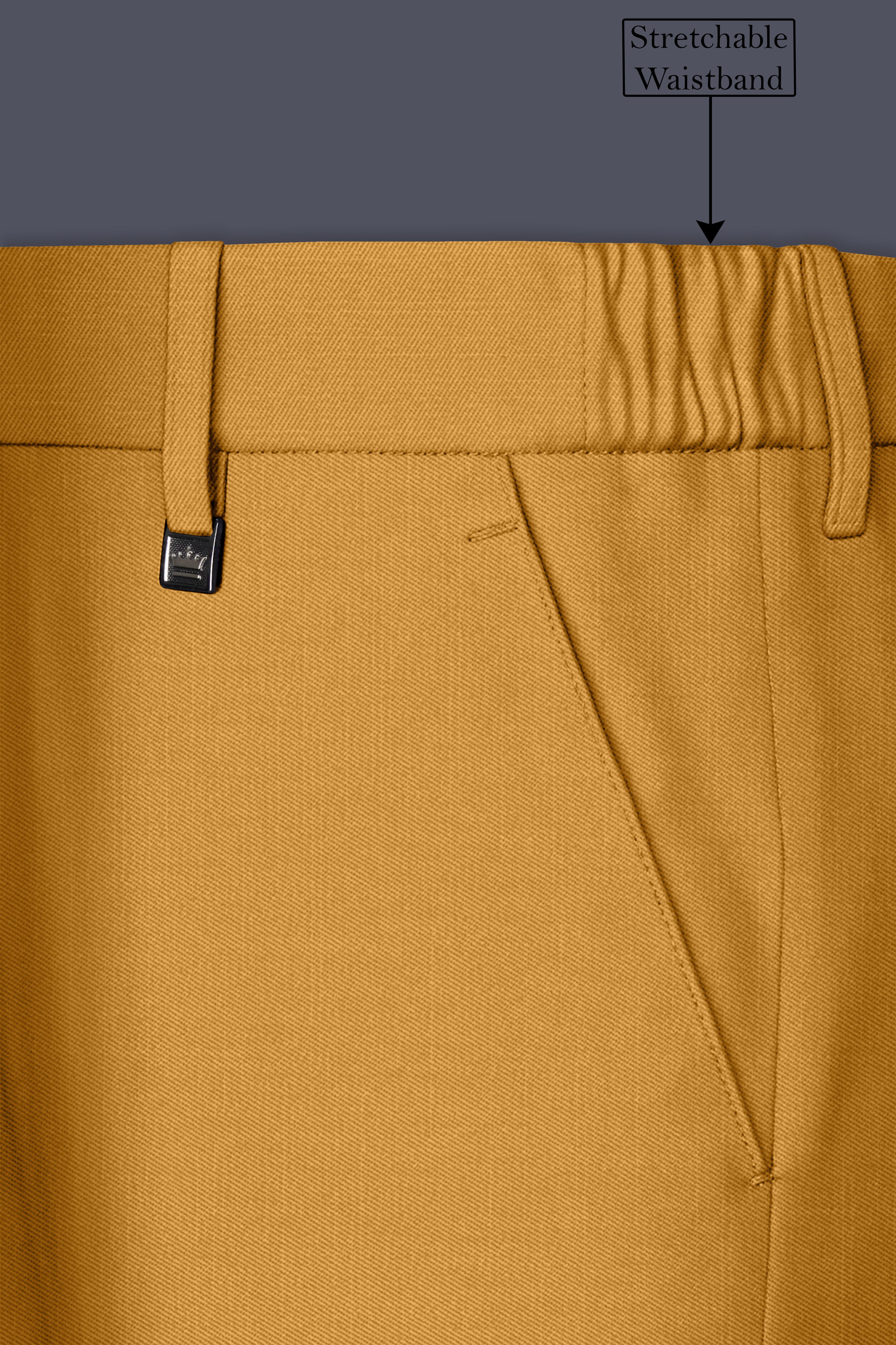 Saffron-Harvest Yellow Solid Wool Rich Single Breasted Slight Stretch Suit