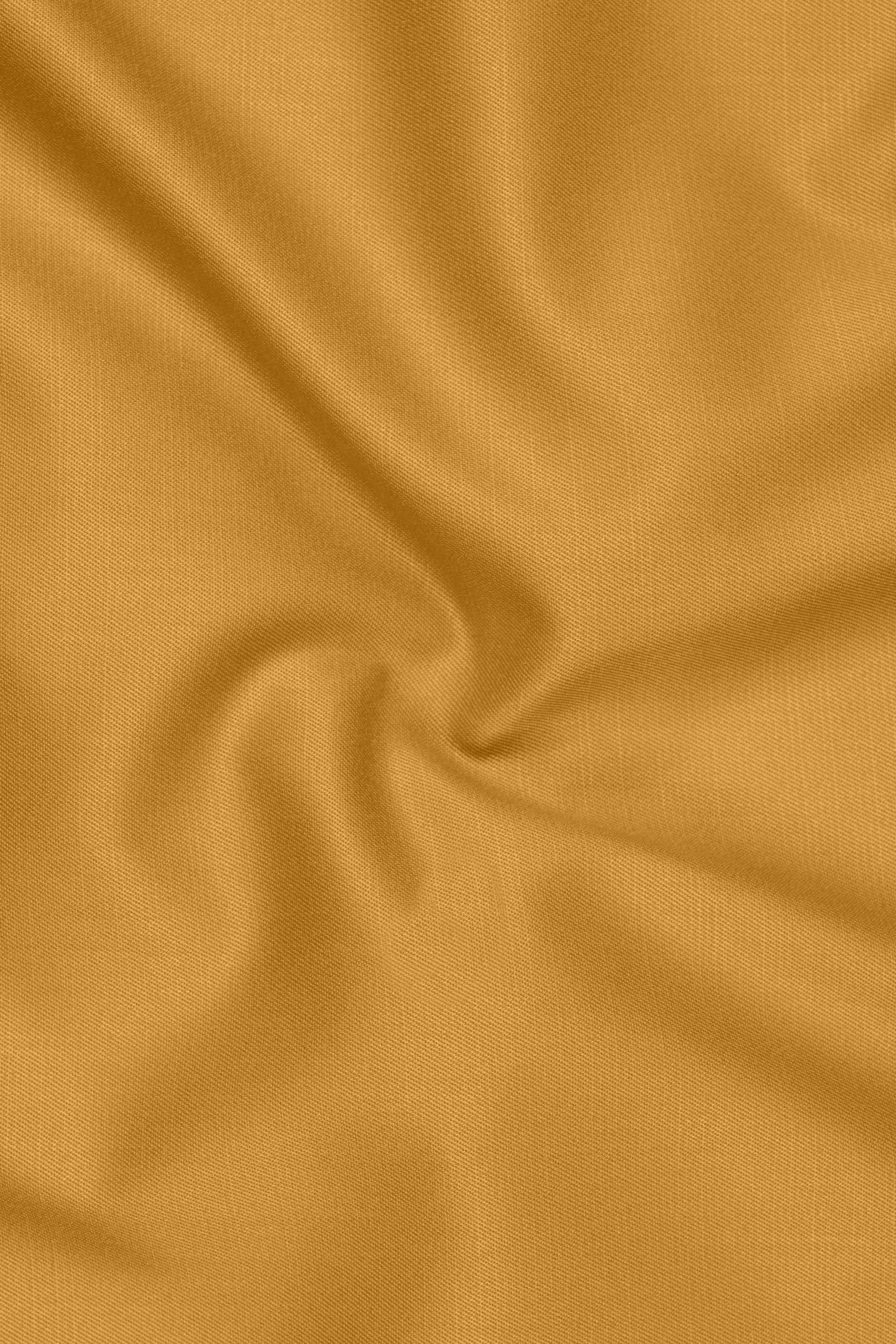 Saffron-Harvest Yellow Solid Wool Rich Single Breasted Slight Stretch Suit
