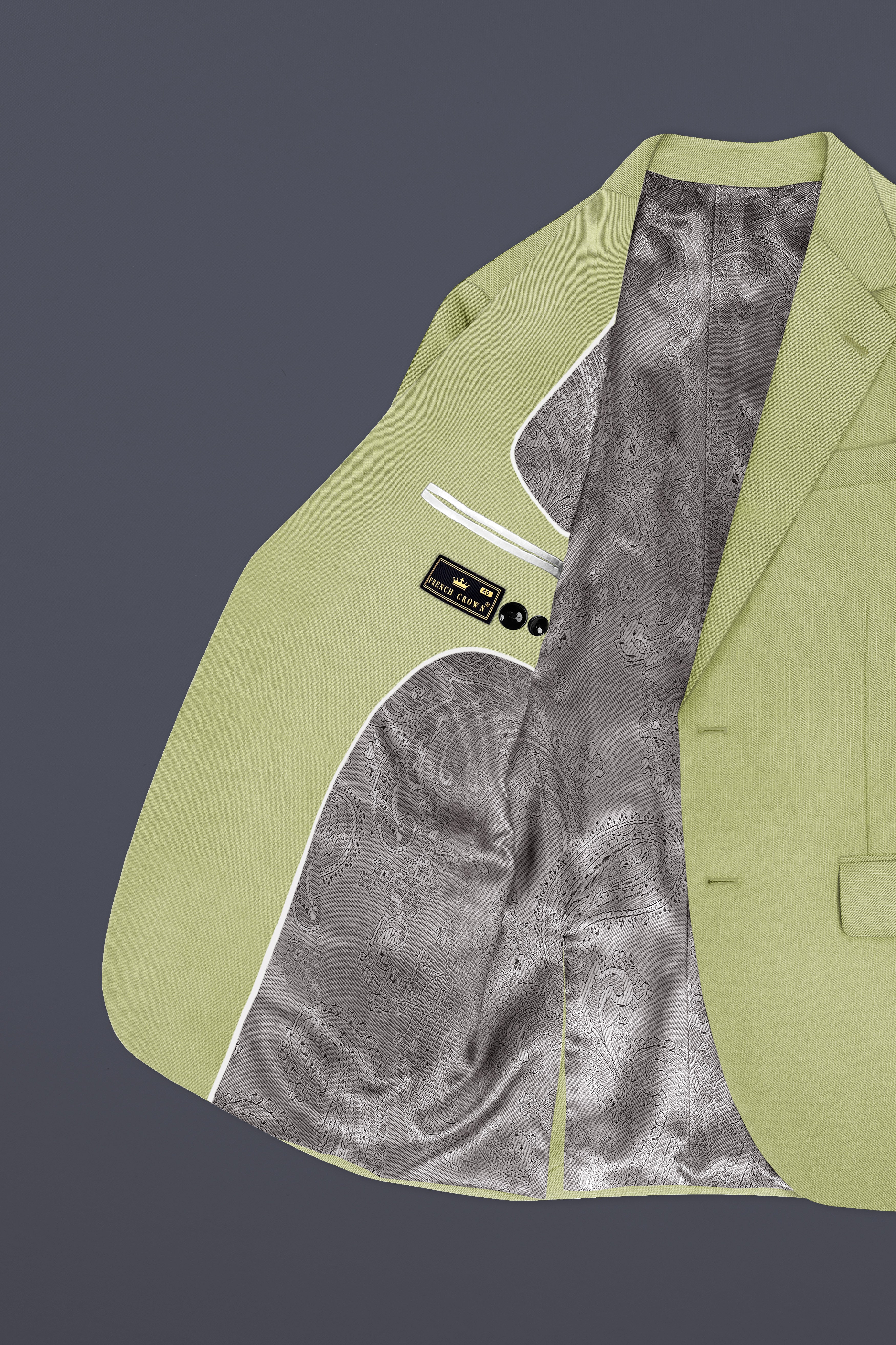 Marsh-Swamp Green Solid Wool Rich Single Breasted Slight Stretch Suit