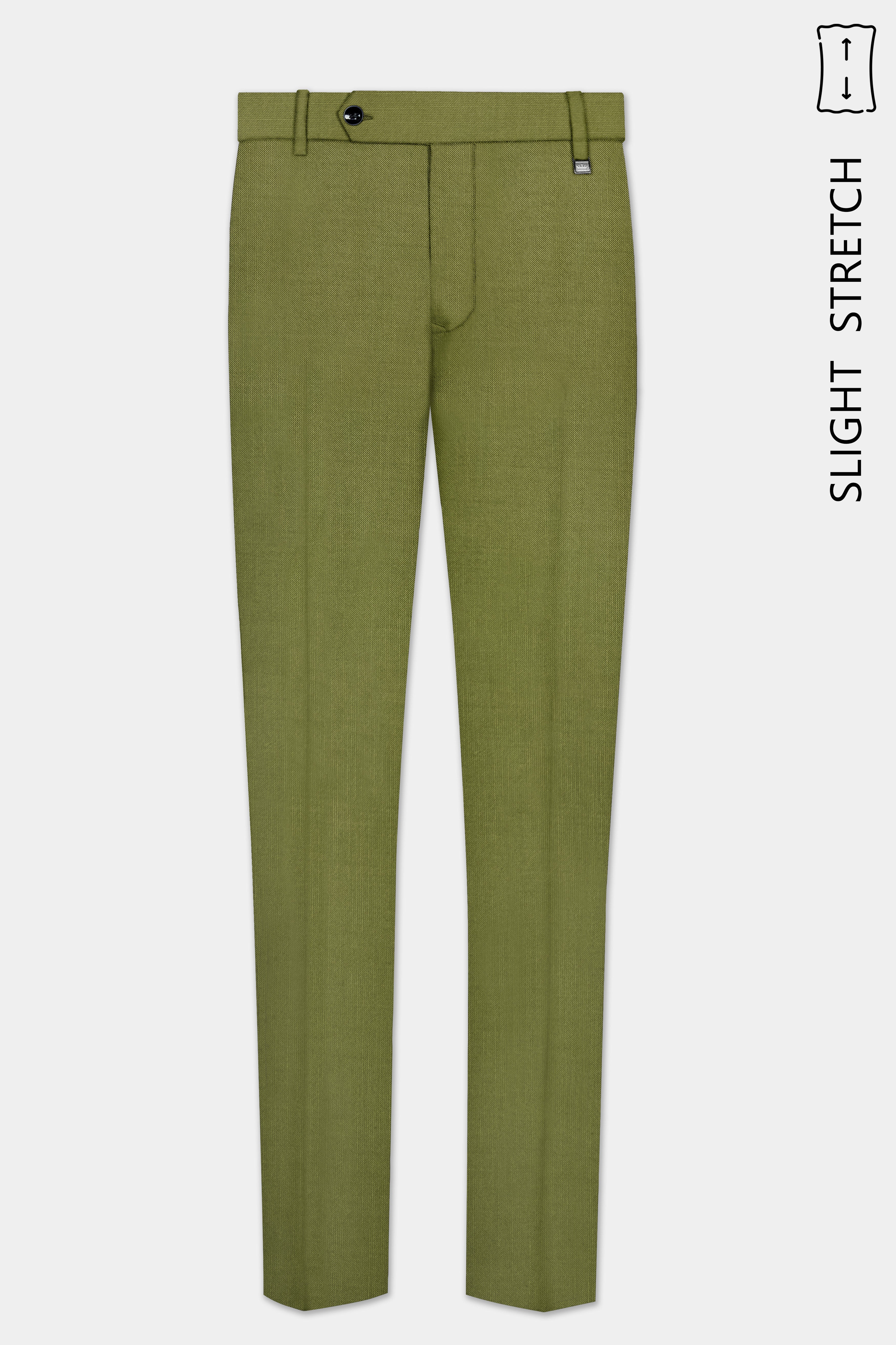 Glade-Muddy Green Solid Wool Rich Single Breasted Slight Stretch Suit