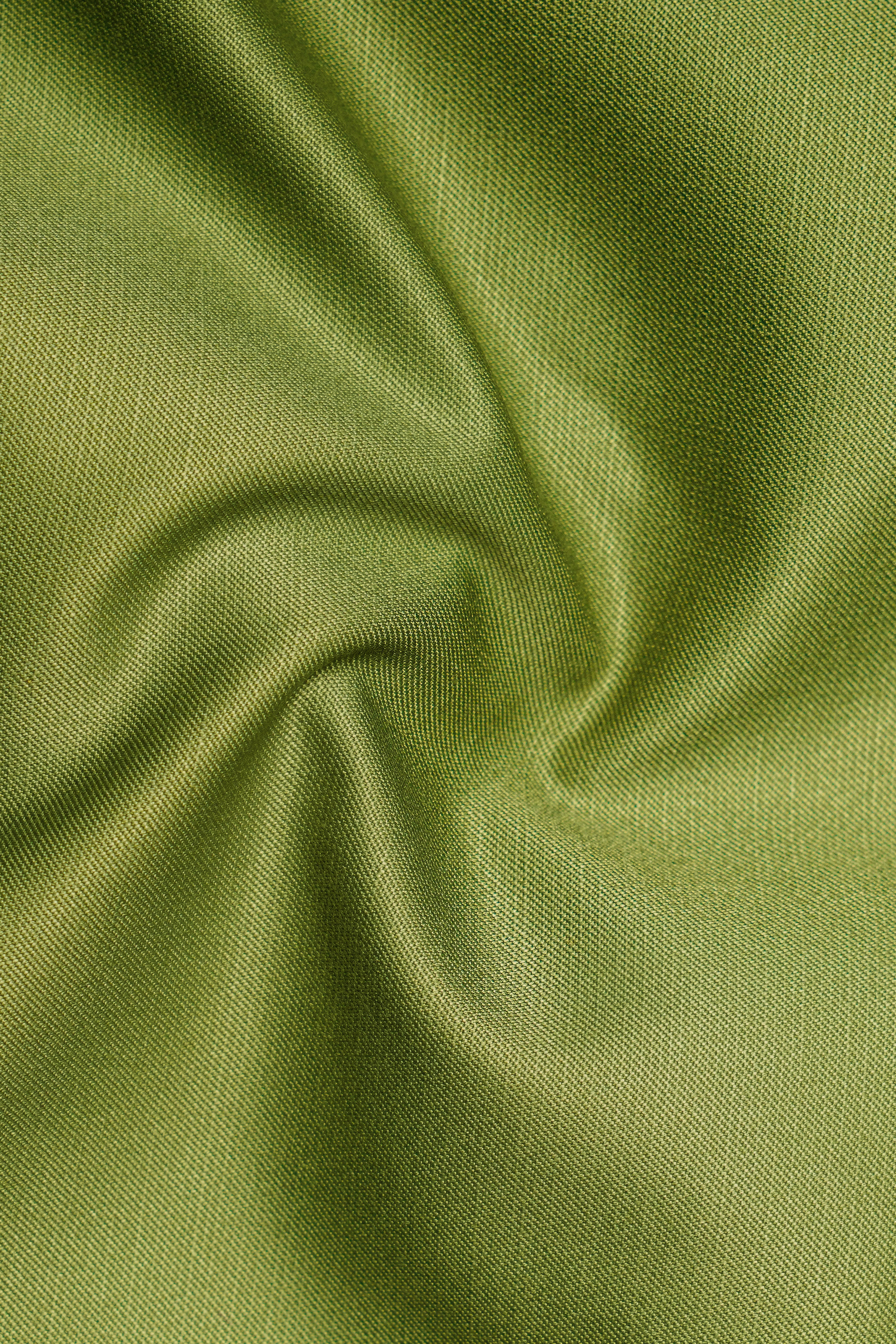 Pistachio-Wasabi Green Solid Wool Rich Single Breasted Slight Stretch Blazer